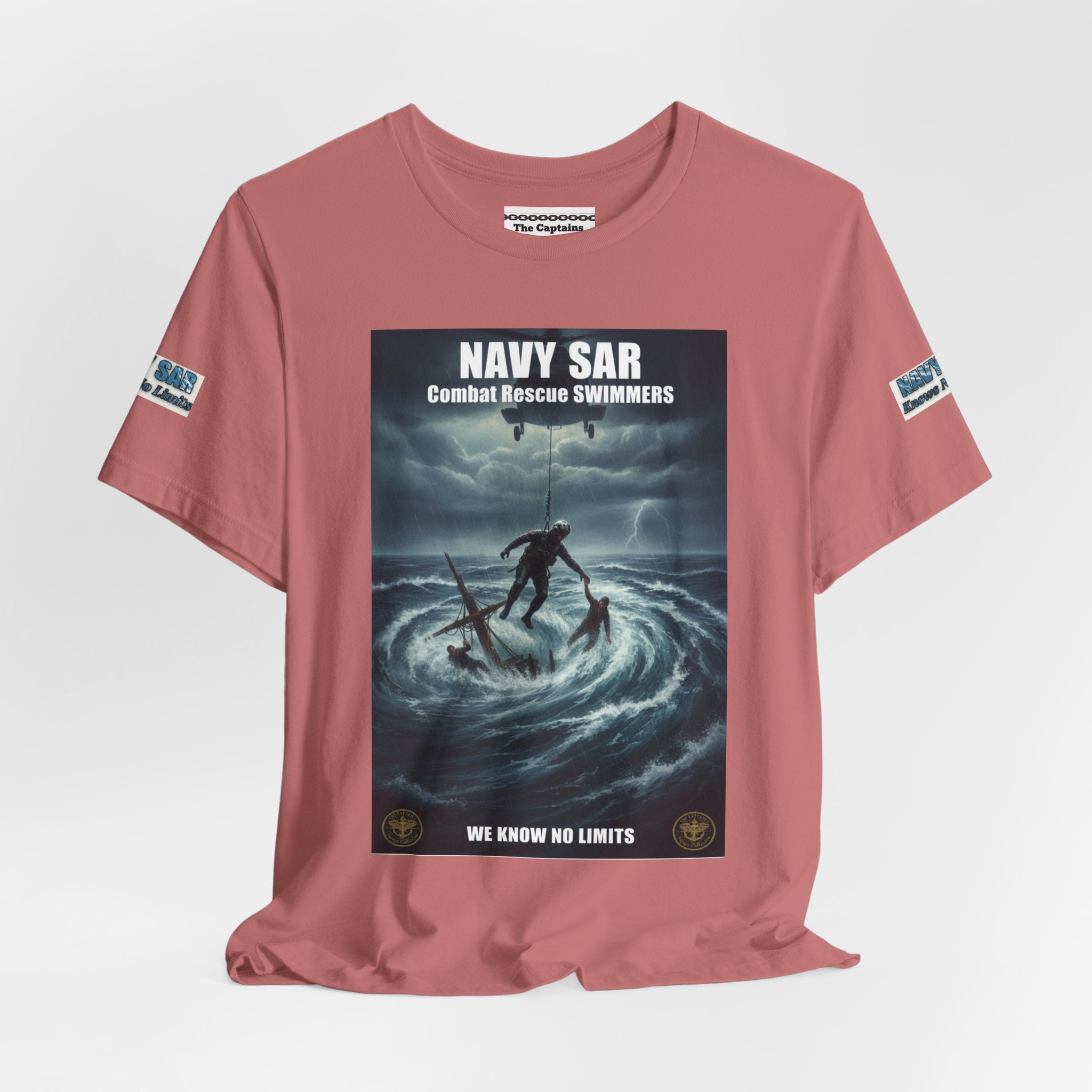 Navy SAR Combat Rescue Swimmers T-Shirt — "We Know No Limits"