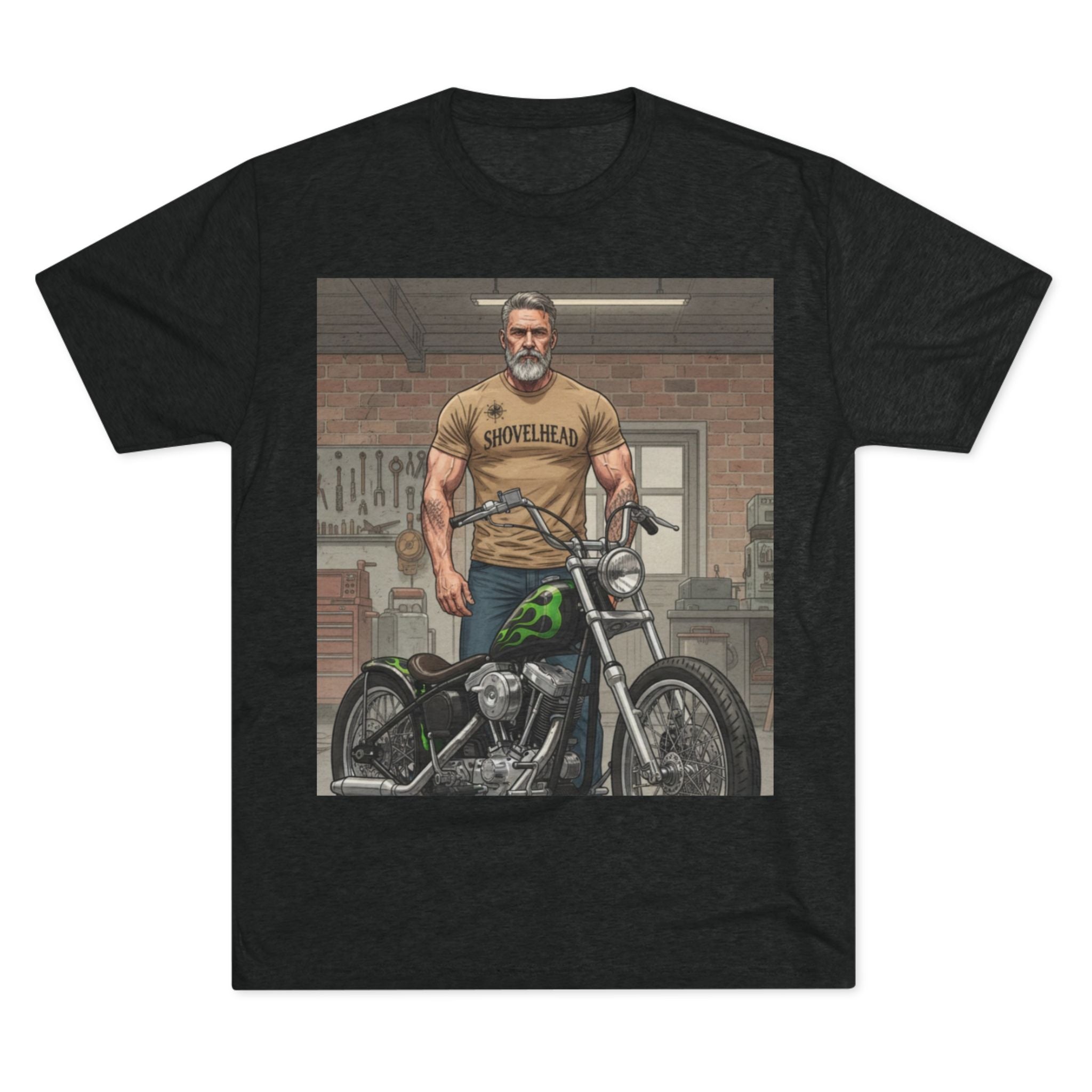 Vintage Biker Garage Tee — 'Somewhere' Motorcycle Illustration T-Shirt