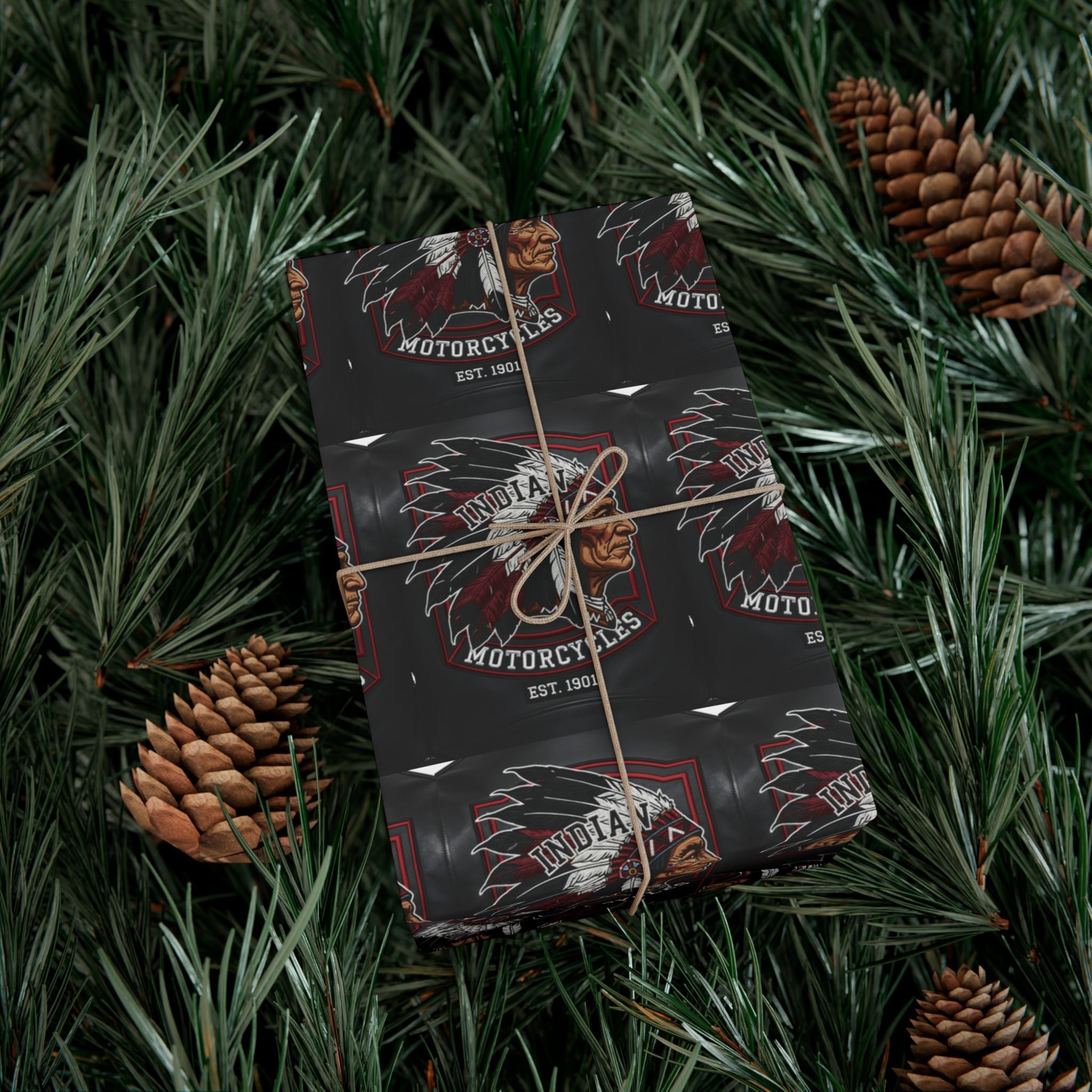 Motorcycles Indian Chief Gift Wrap Paper – Vintage Biker Wrapping Sheets