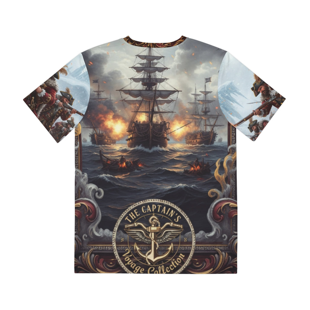 Pirate Captain All-Over Print Tee — Vintage Naval Battle Graphic
