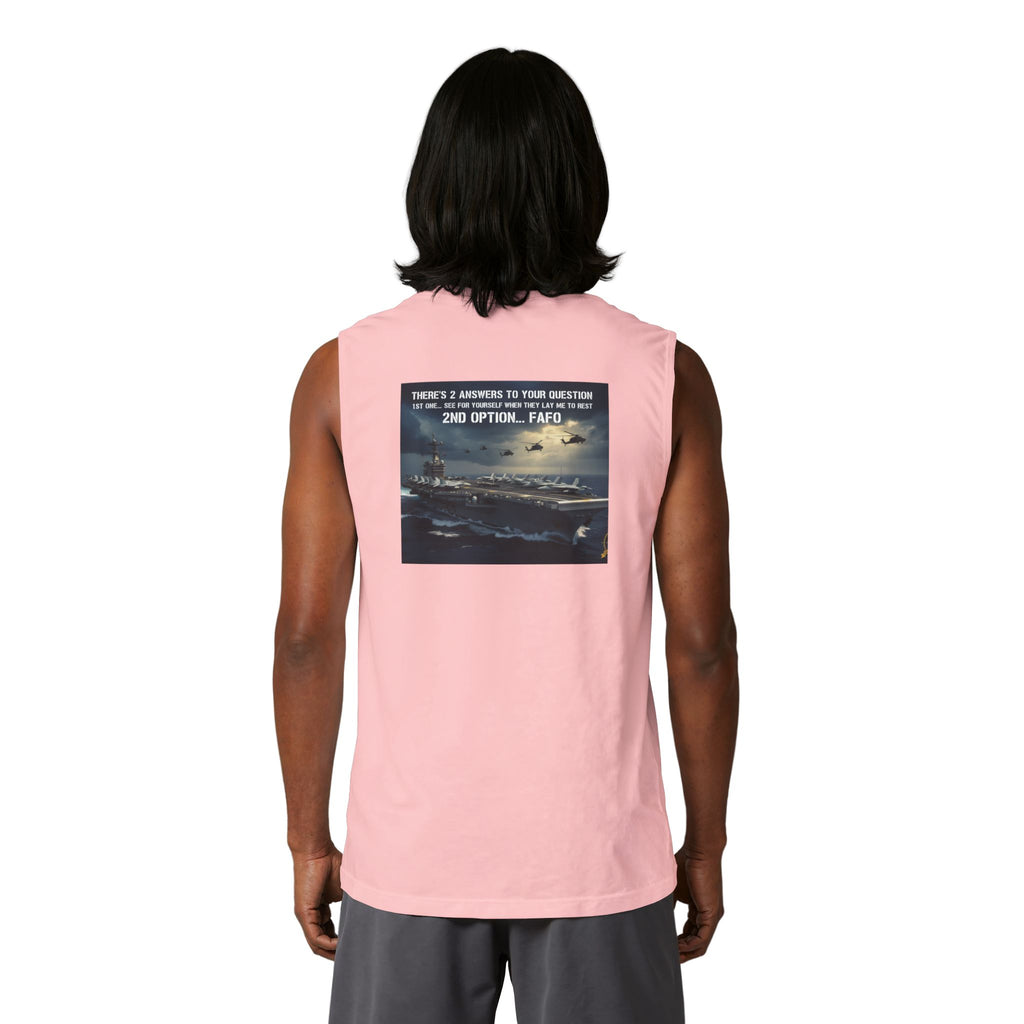 Navy Rescue Helicopter Muscle Tank — '2nd Option: FAFO' Military Search & Rescue Shirt