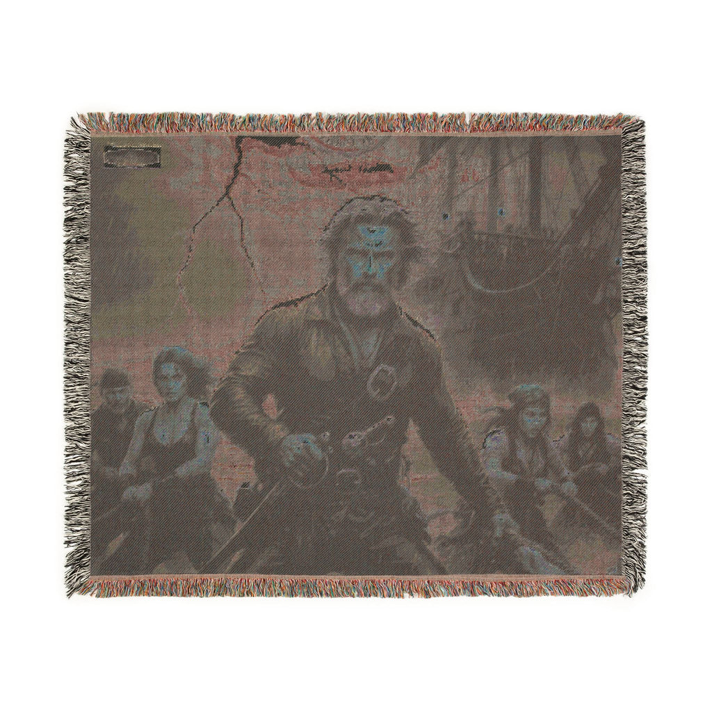 Pirate Captain Woven Blanket — Nautical Storm Ship Crew Throw