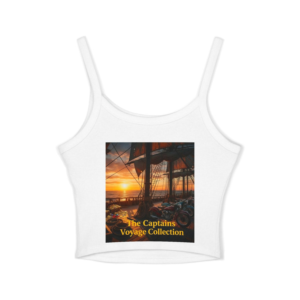 Captain’s Voyage Crop Tank Top — The Captain’s Voyage Collection Motorcycle & Nautical Sunset Design
