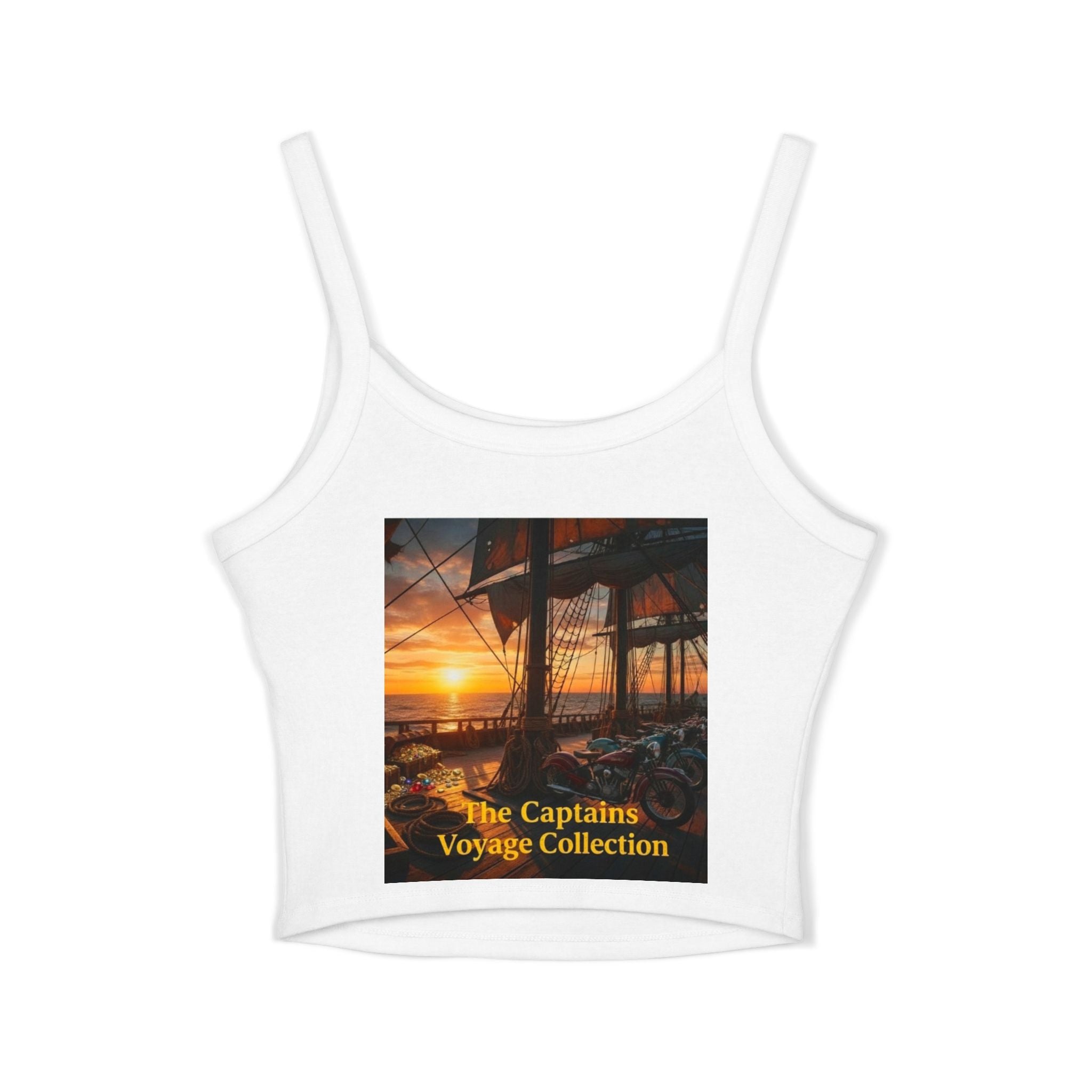Captain’s Voyage Crop Tank Top — The Captain’s Voyage Collection Motorcycle & Nautical Sunset Design