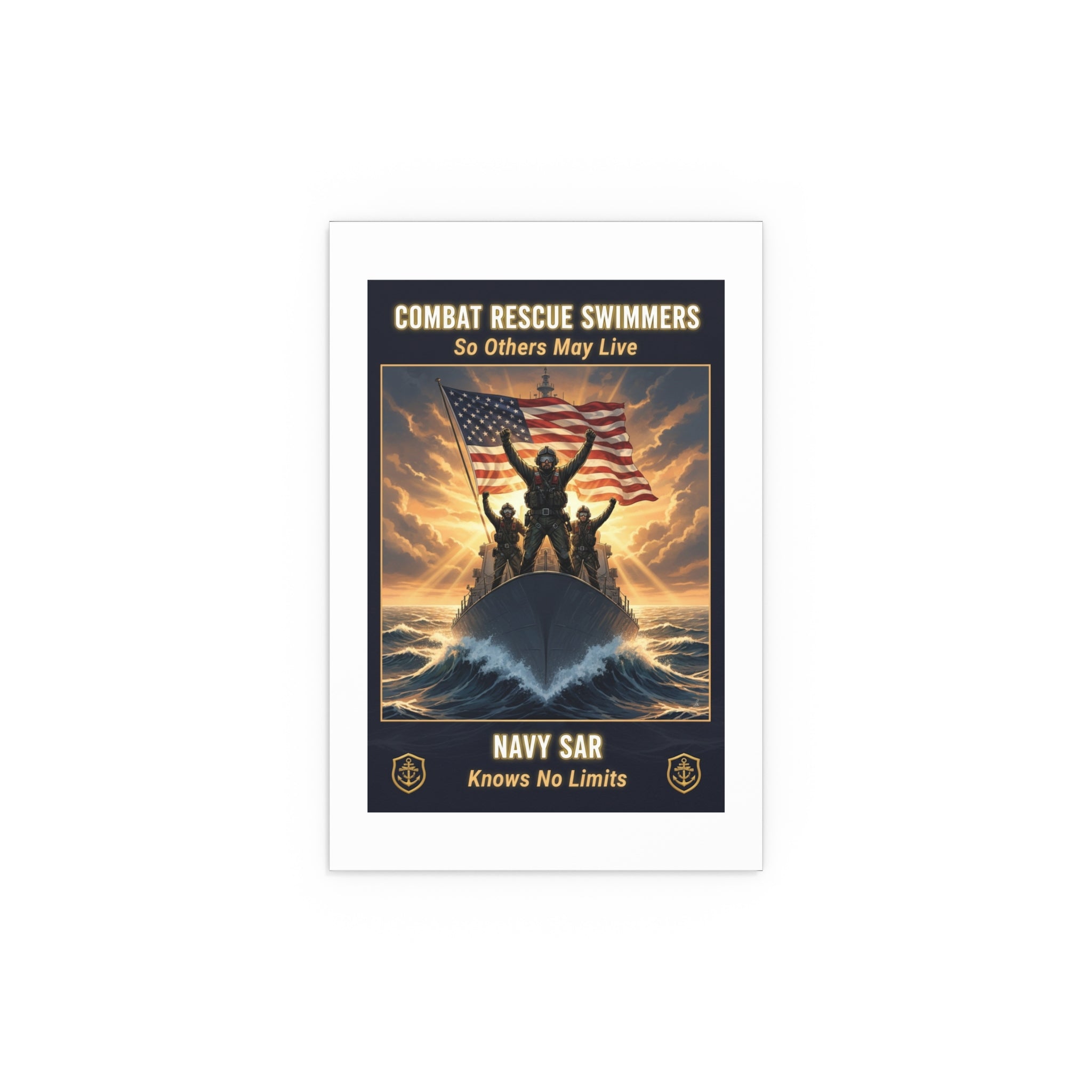 Combat Rescue Swimmers Silk Poster — "So Others May Live" Navy SAR Wall Art