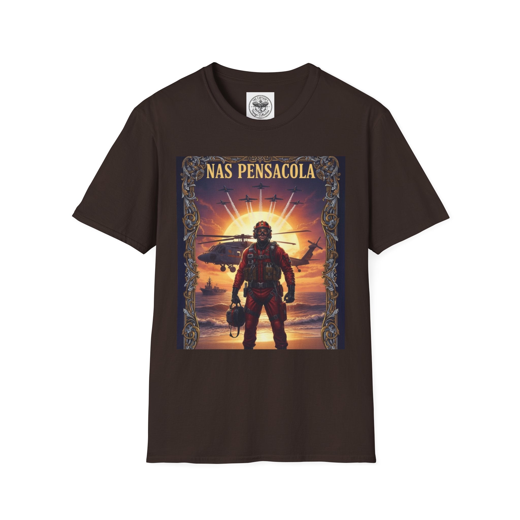 Copy of NAS Pensacola Rescue Crew T-Shirt — Navy SAR Helicopter Search & Rescue Tee