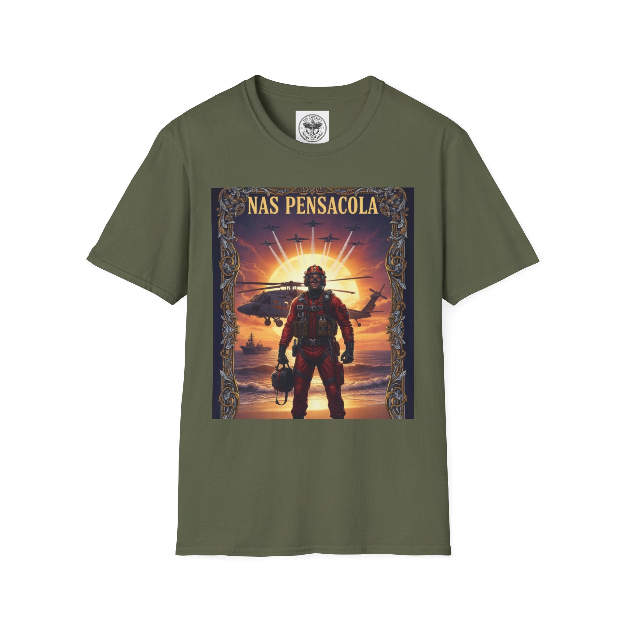 Copy of NAS Pensacola Rescue Crew T-Shirt — Navy SAR Helicopter Search & Rescue Tee