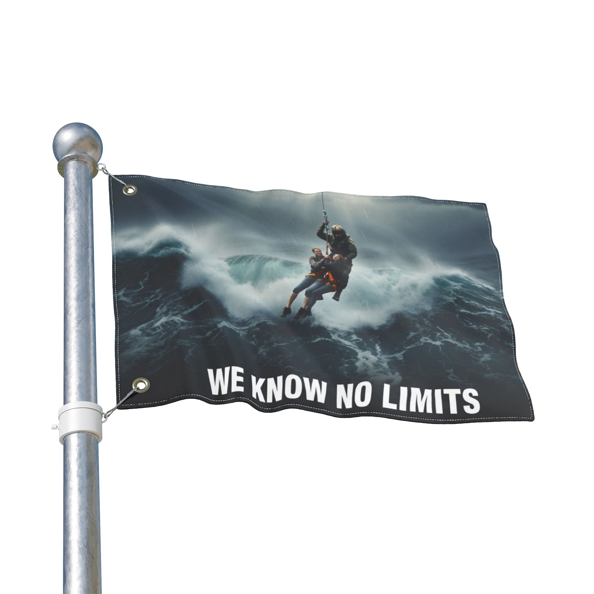 Double-Sided Flag — We Know No Limits Rescue Helicopter Design