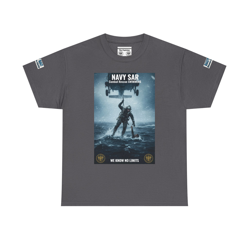 Navy SAR Combat Rescue Swimmers T‑Shirt — "We Know No Limits"