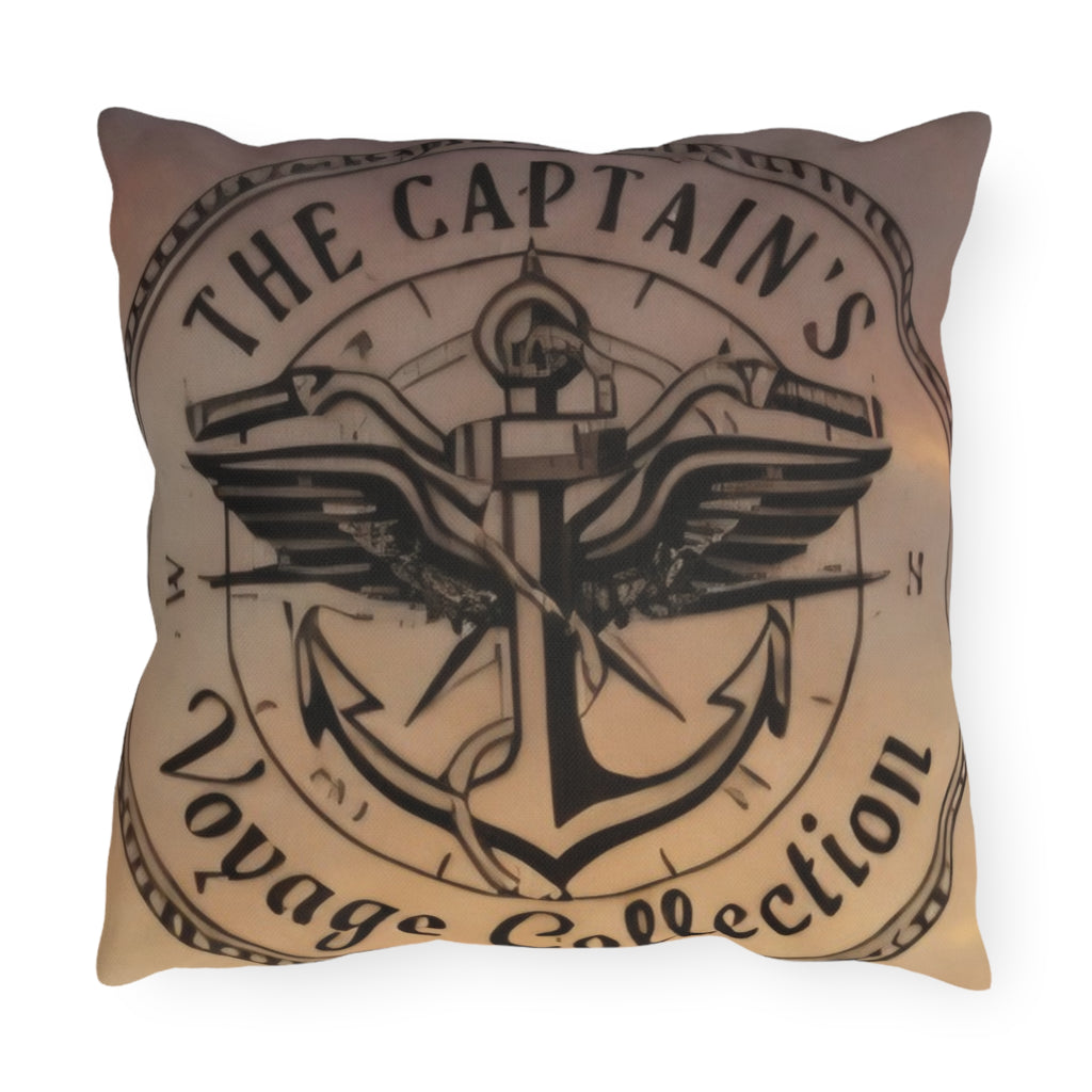 Pirate Captain Outdoor Pillow — Nautical Anchor "The Captain's Voyage Collection" Garden Cushion