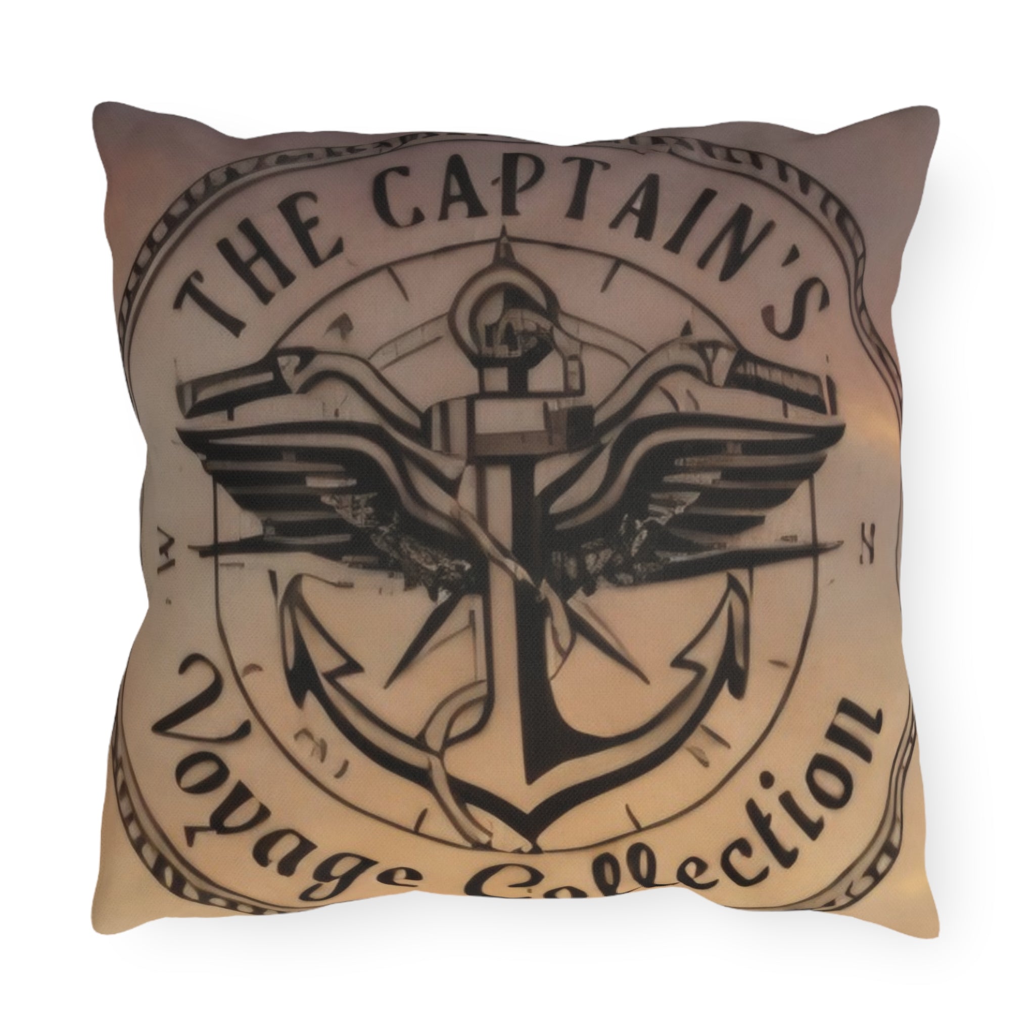 Pirate Captain Outdoor Pillow — Nautical Anchor "The Captain's Voyage Collection" Garden Cushion