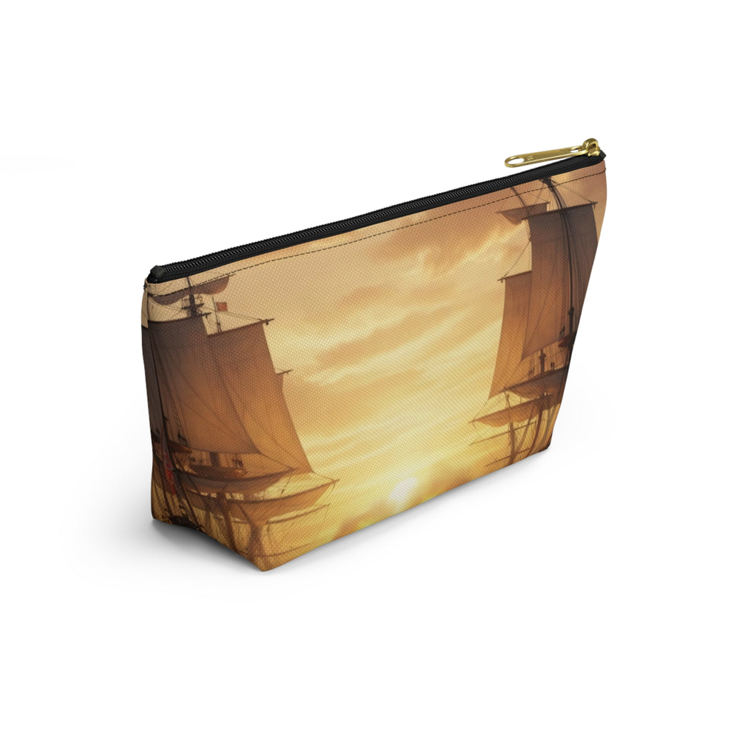 Vintage Naval Battle Accessory Pouch — Sunset Warship Makeup Bag