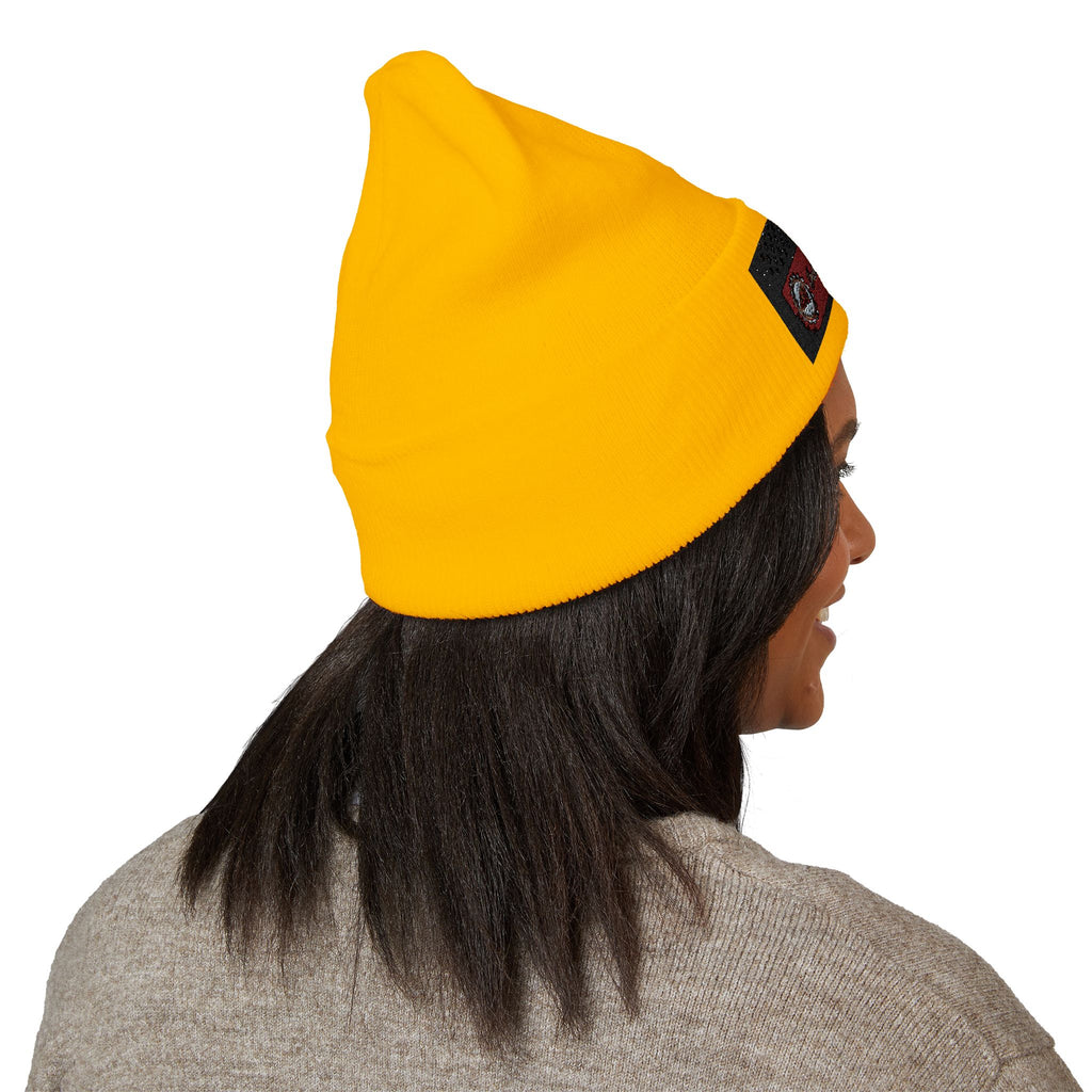 Retro Cassette Embroidered Beanie — Vintage Music Knit Hat