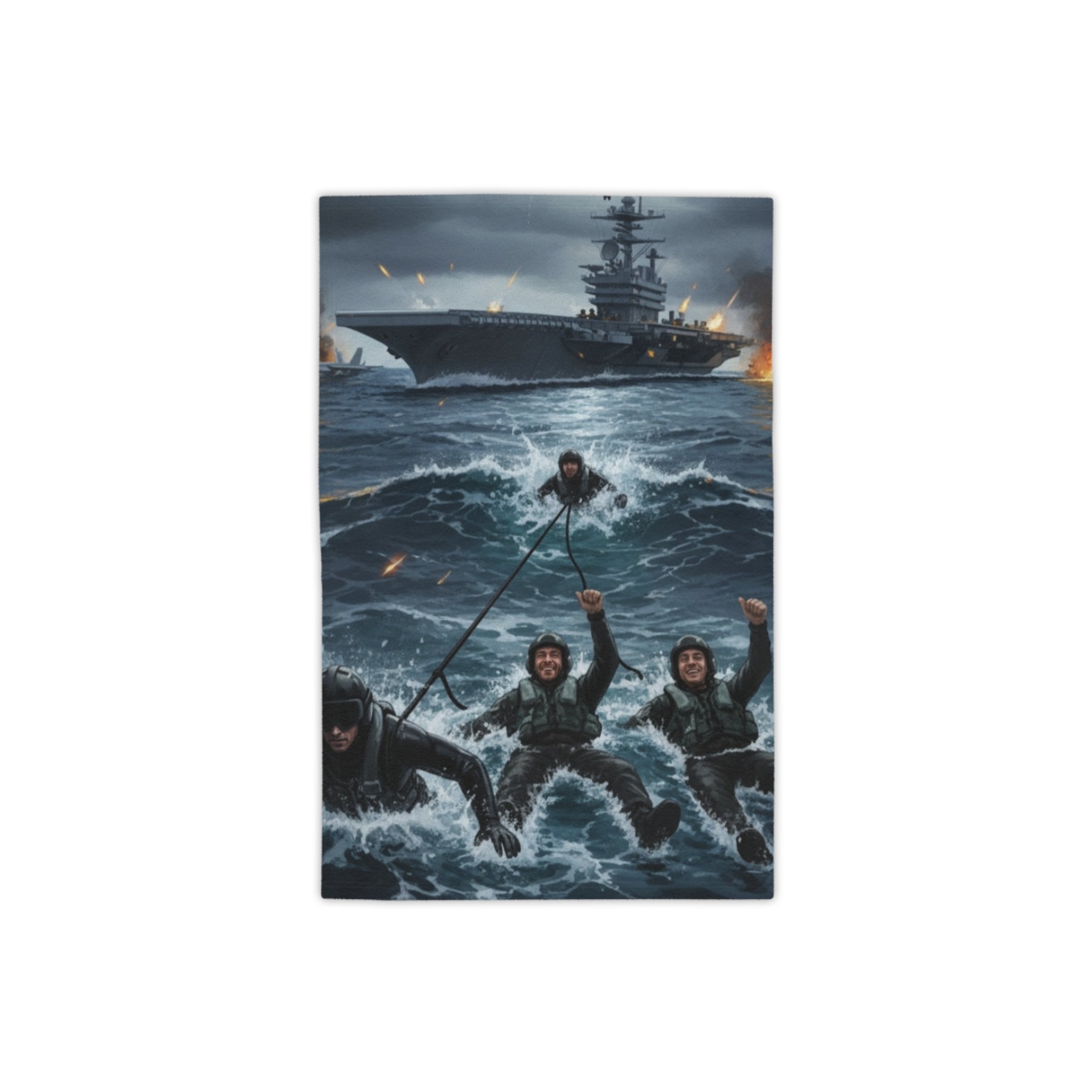 Rescue Swimmer Beach Towel — NAS Pensacola Vintage Sunset Design