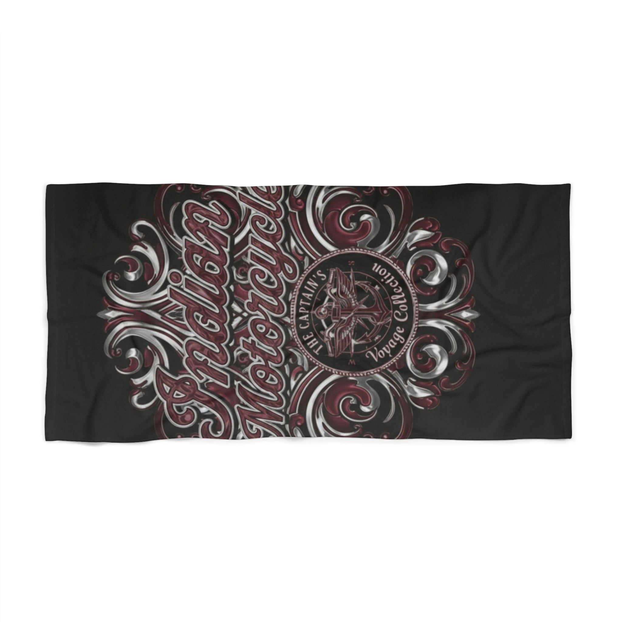 Indian Motorcycle Vintage Logo Beach Towel - Retro Biker Graphic