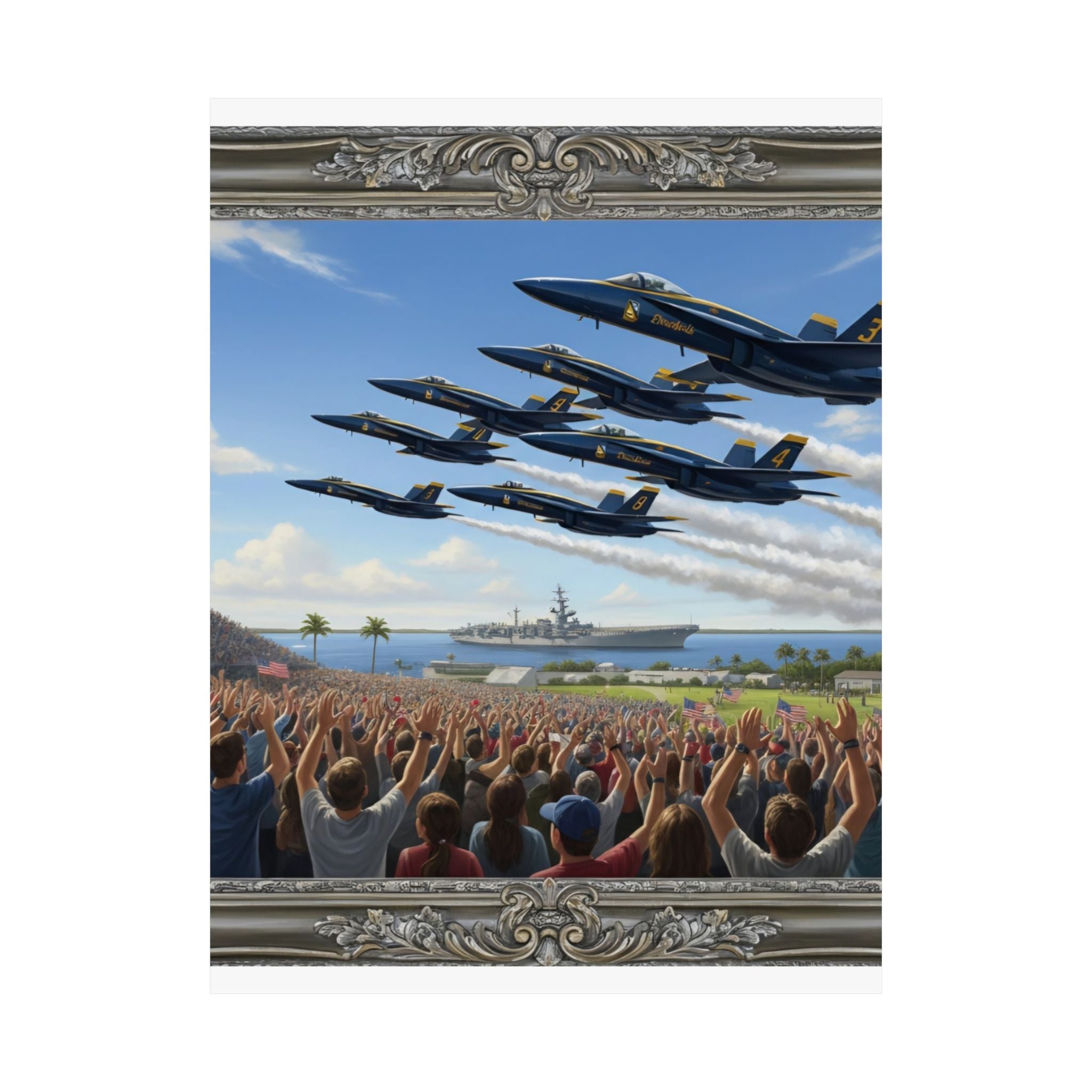 Airshow Navy Blue Angels Poster — Matte Vertical Aviation Print