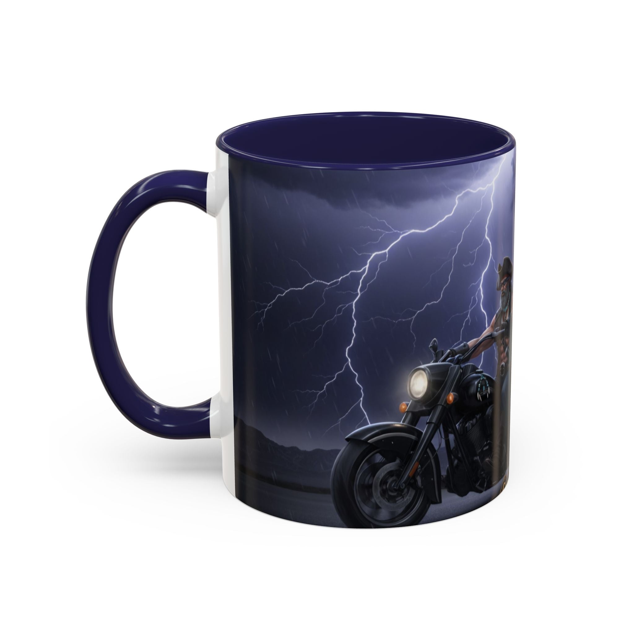 Western Ghost Riders Coffee Mug — Phantom Cowboy & Horse Lightning Accent Mug (11/15oz)