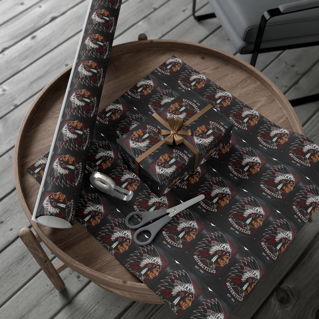 Motorcycles Indian Chief Gift Wrap Paper – Vintage Biker Wrapping Sheets
