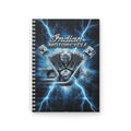 Indian Motorcycle Lightning Engine Spiral Notebook — Biker Journal, Blue Thunder Motorcycle Gift