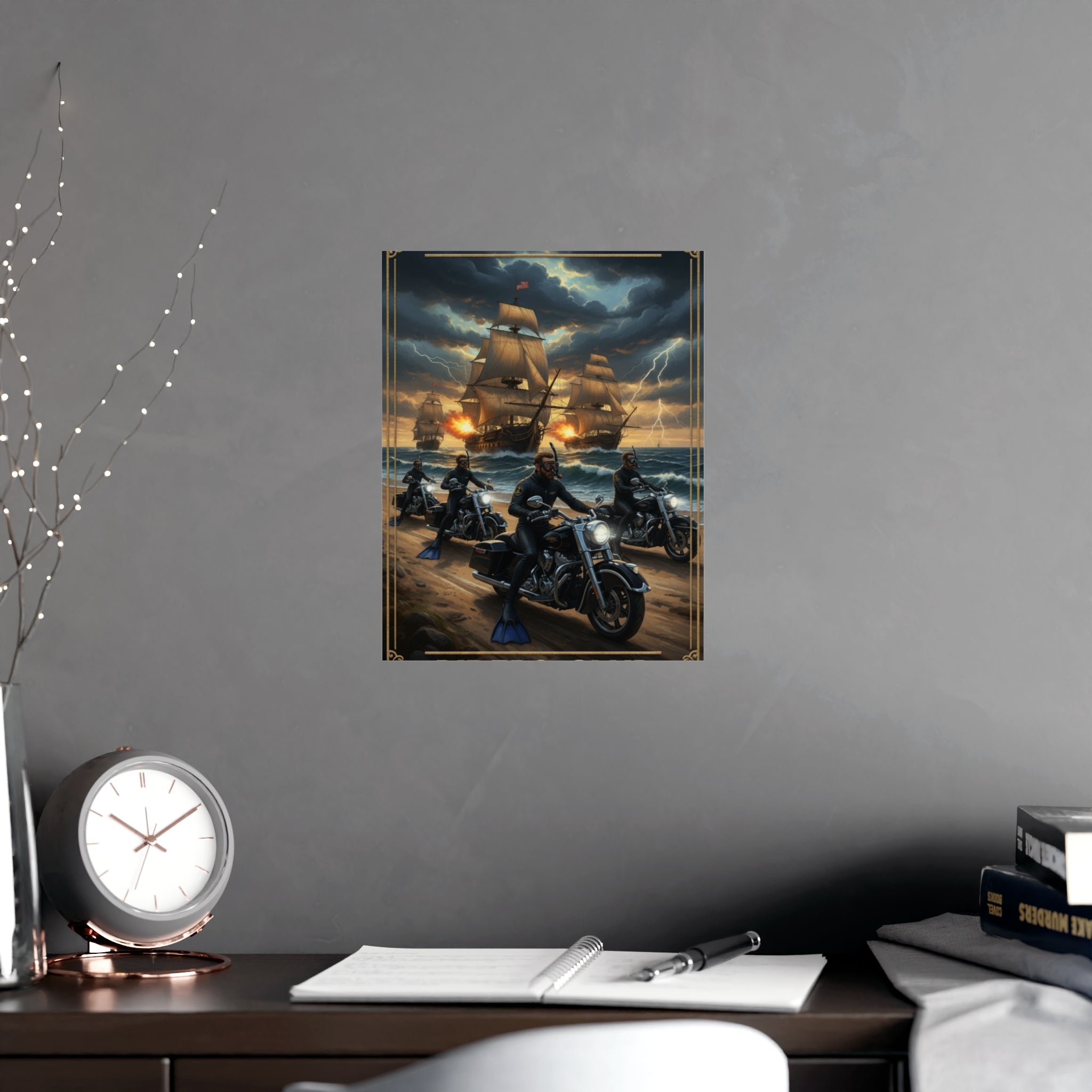 Riders Club Matte Poster — Sea Captain Bikers Vintage Nautical Wall Art