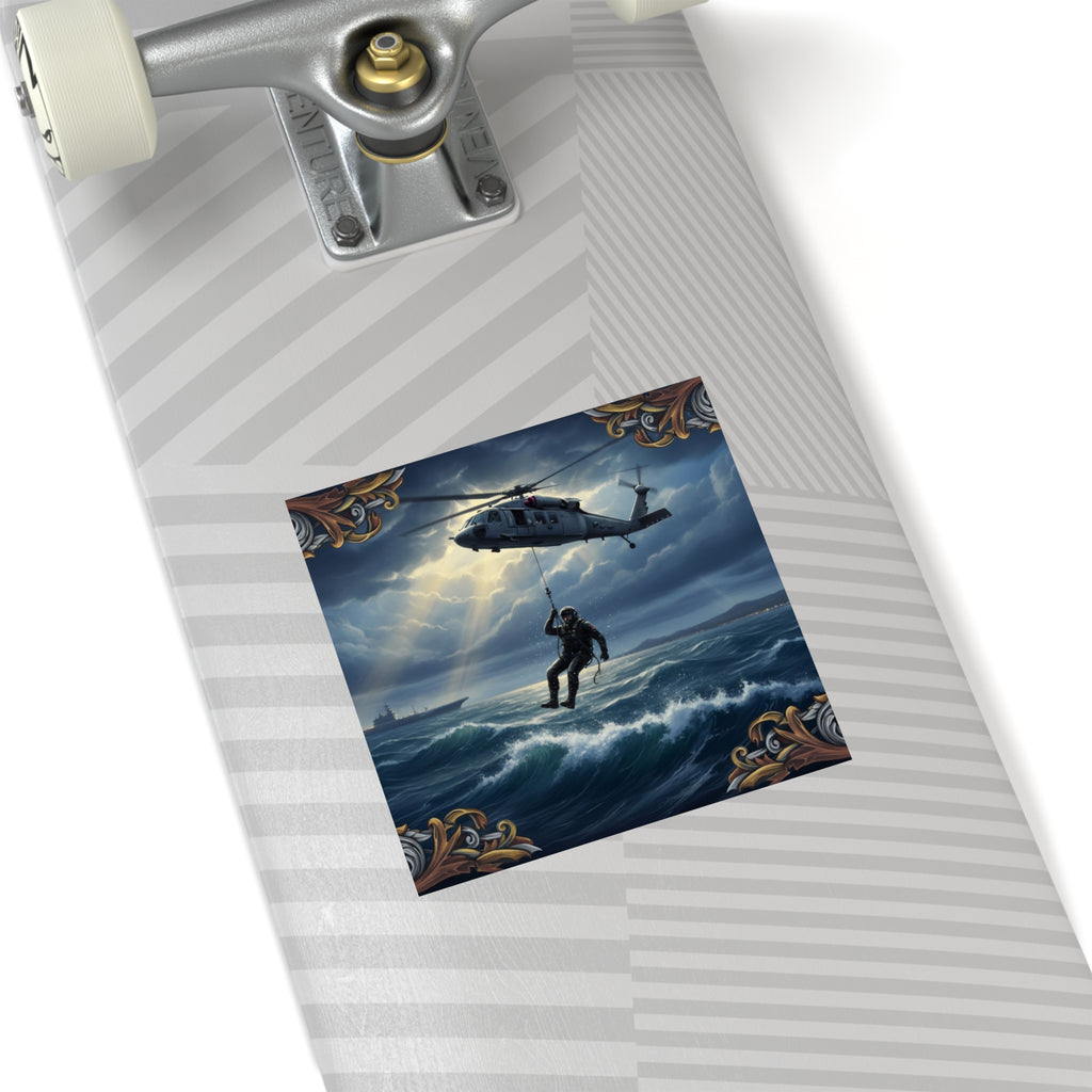 Rescue Helicopter Sea Rescue Square Sticker