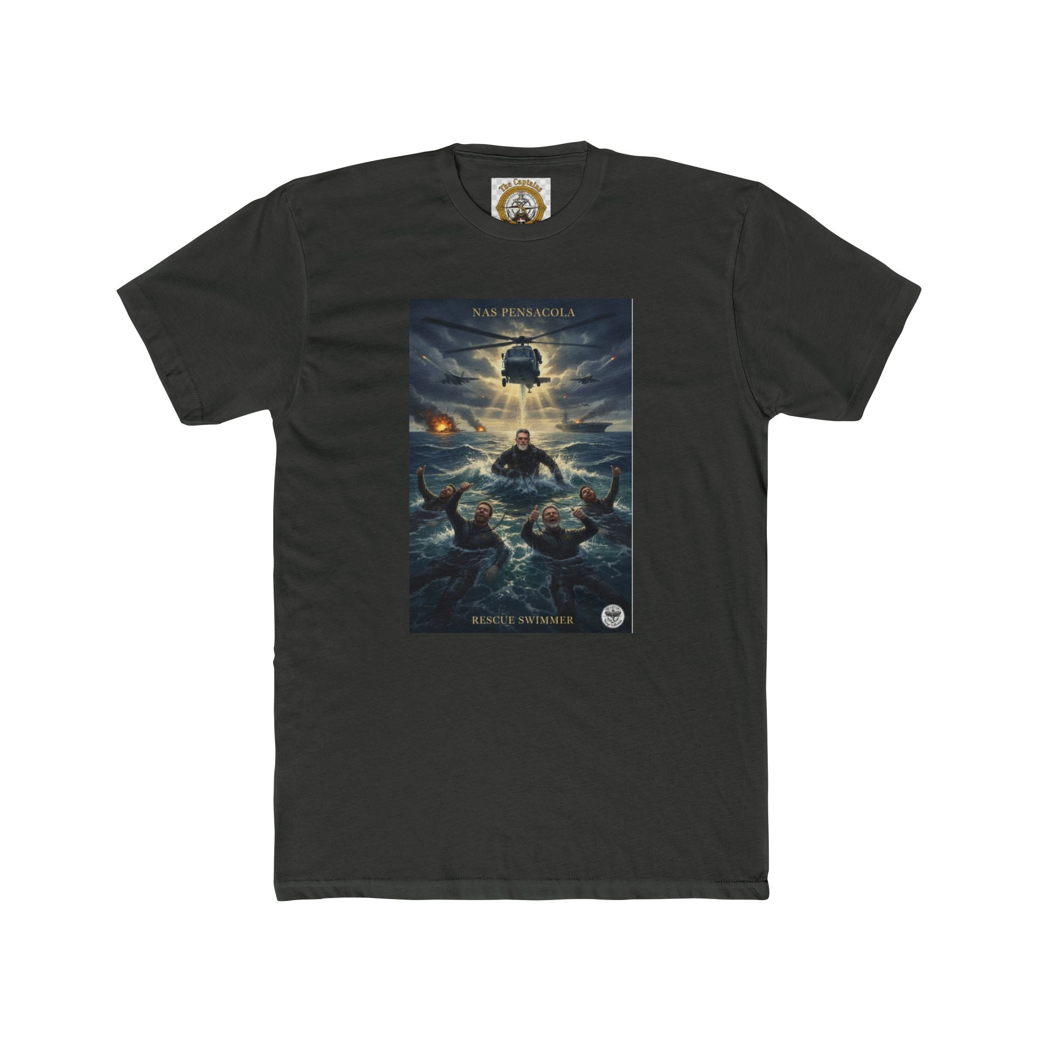 Rescue at Sea Graphic Tee — Dramatic Ocean Rescue Poster T-Shirt