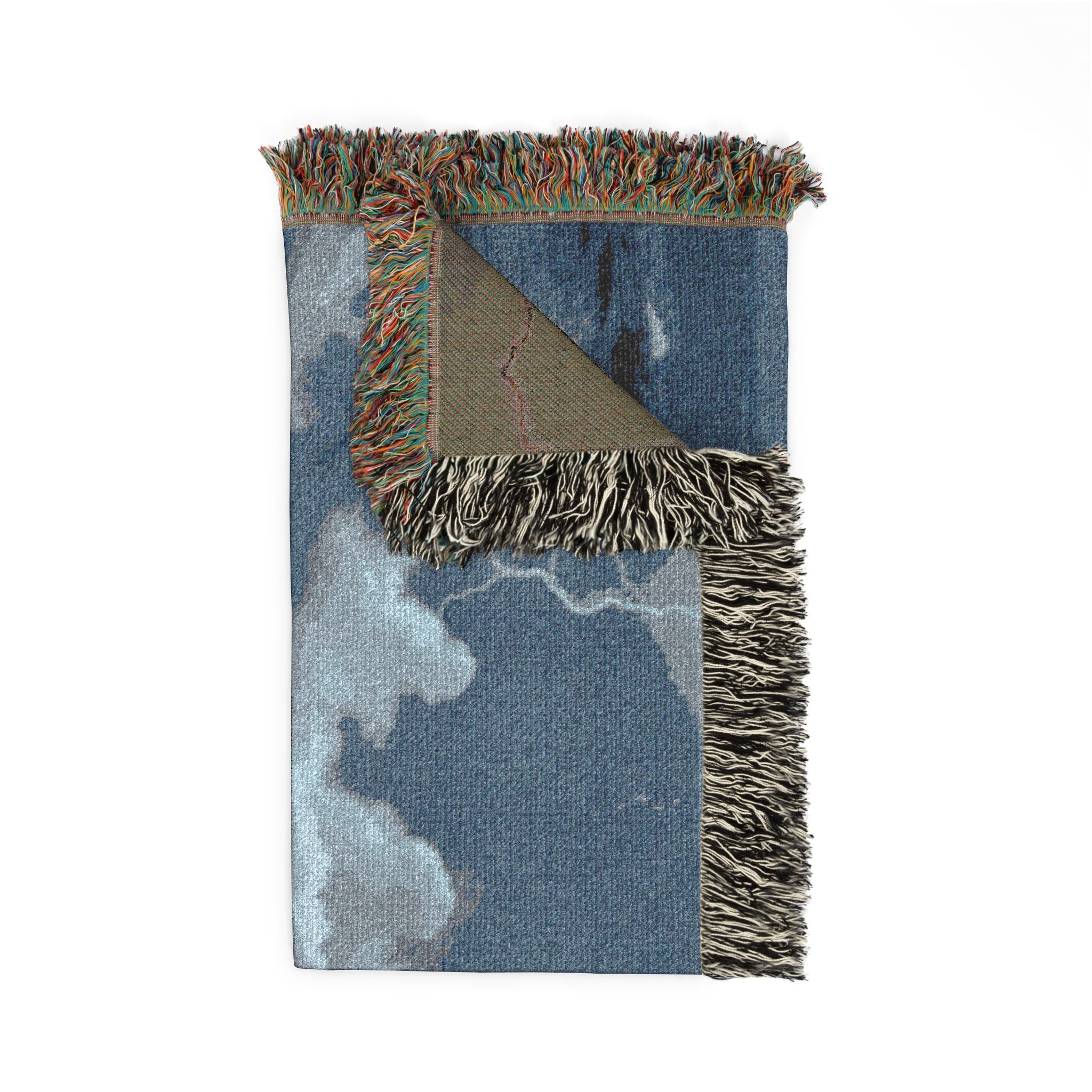 Ocean Night Woven Blanket — Nautical Ship Throw