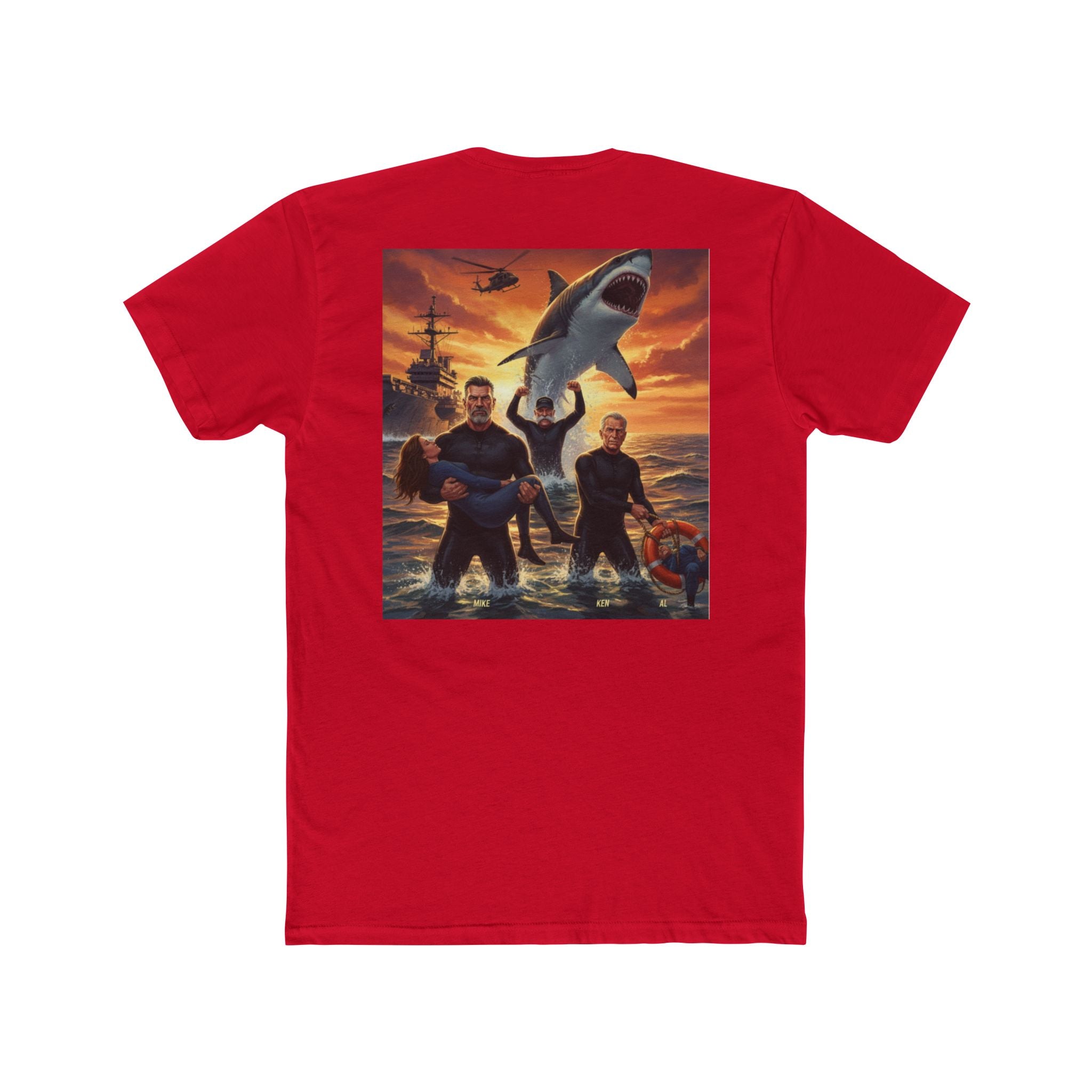 Shark Attack Movie Poster T-Shirt — Retro Action Film Tee (Mike Ken Al)