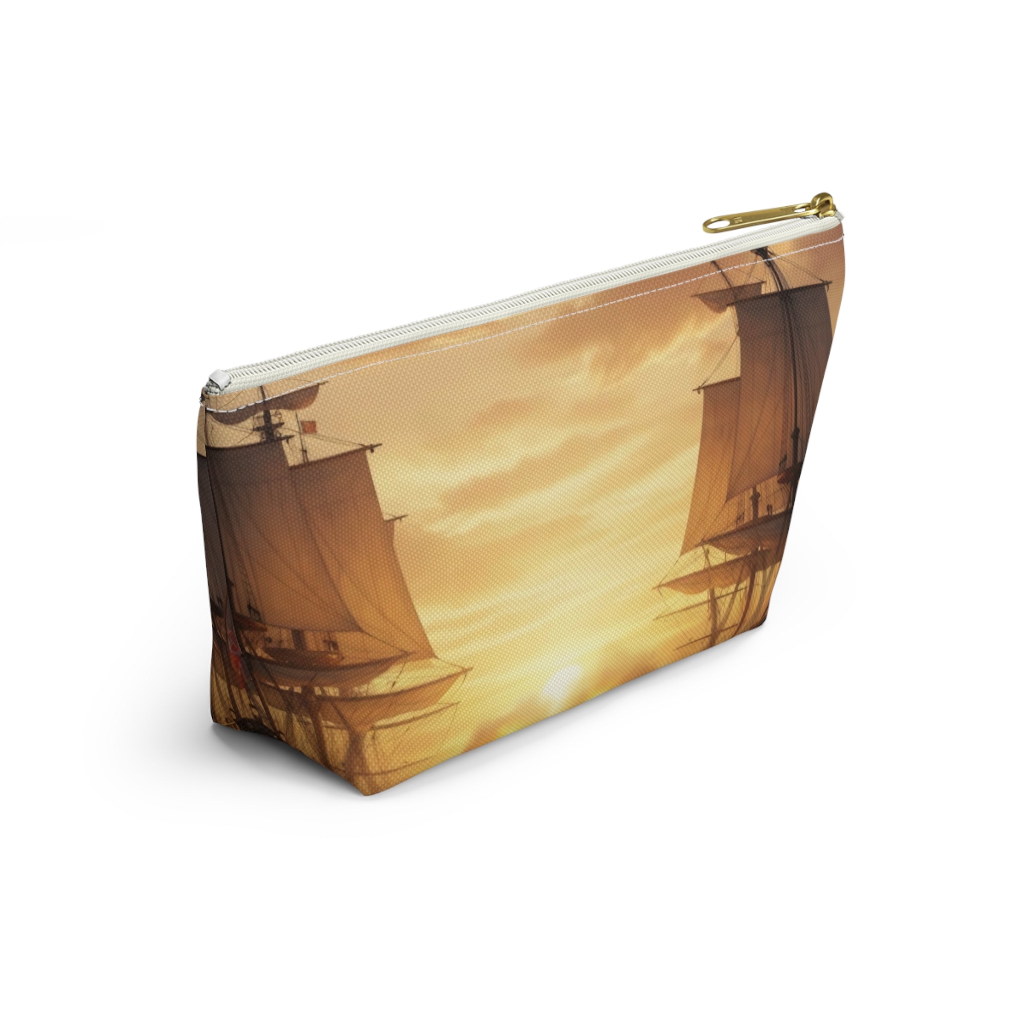Vintage Naval Battle Accessory Pouch — Sunset Warship Makeup Bag