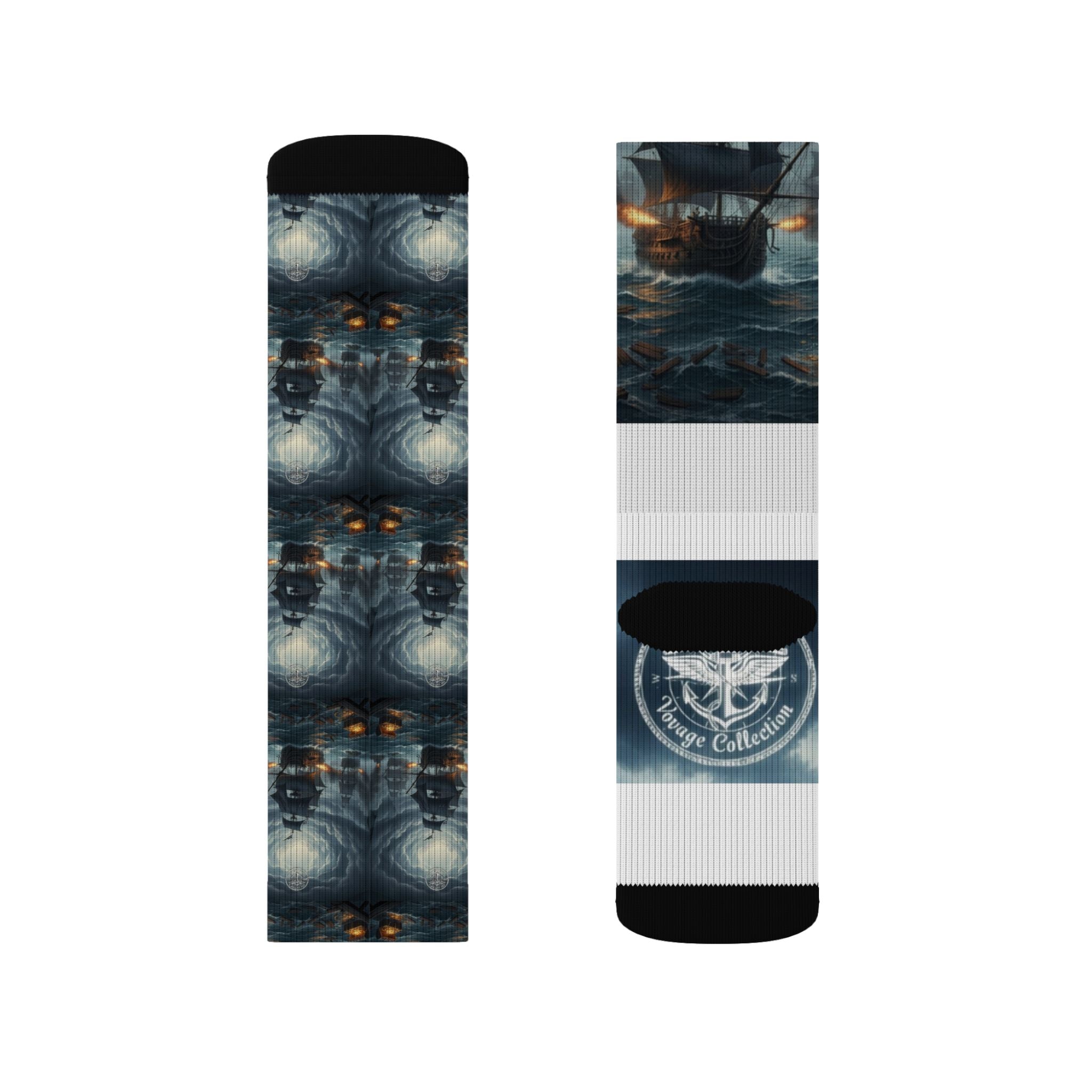 Pirate Ship Sublimation Socks — Nautical Ghost Ship Crew Socks