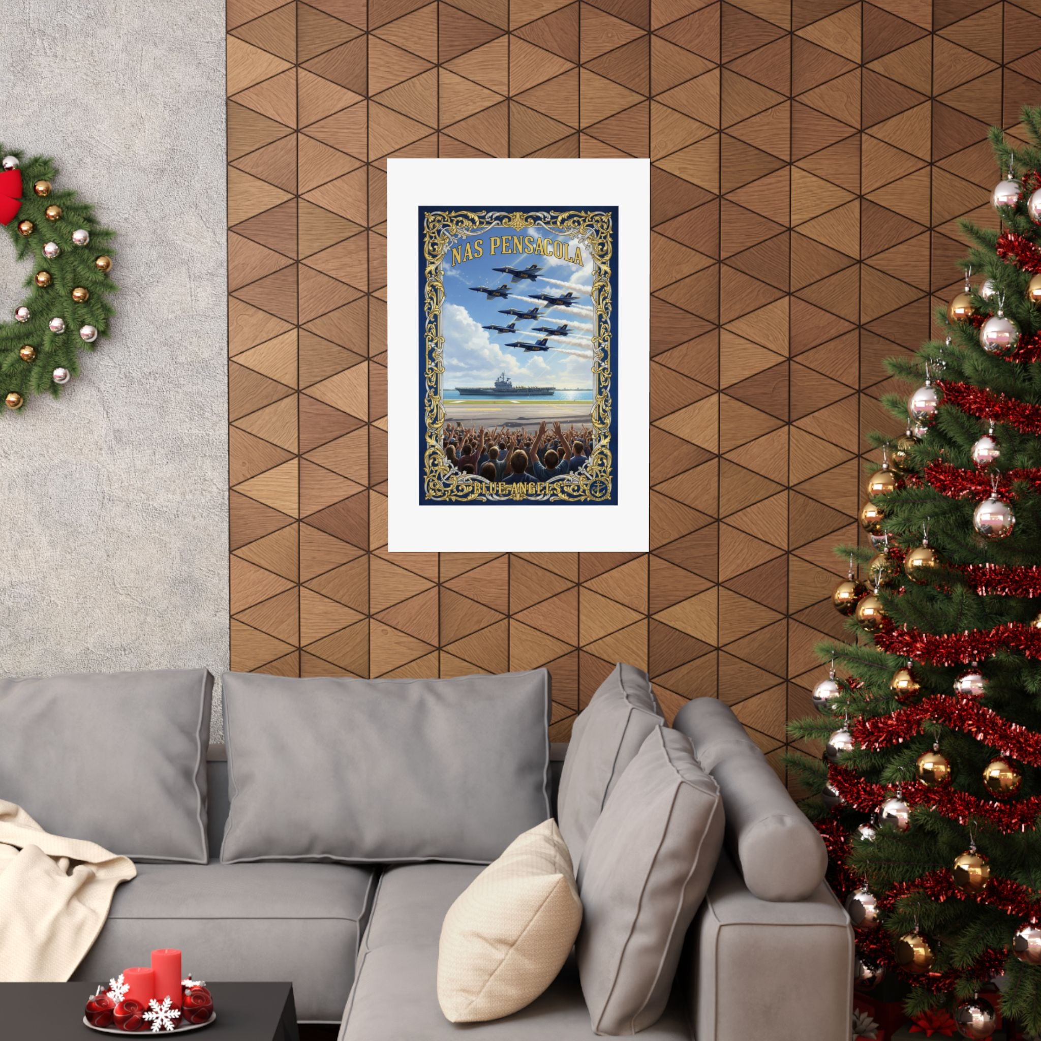 NAS Pensacola Blue Angels Vintage Airshow Poster - Matte Vertical Print