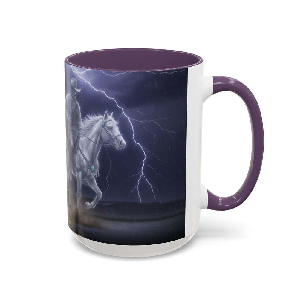 Western Ghost Riders Coffee Mug — Phantom Cowboy & Horse Lightning Accent Mug (11/15oz)
