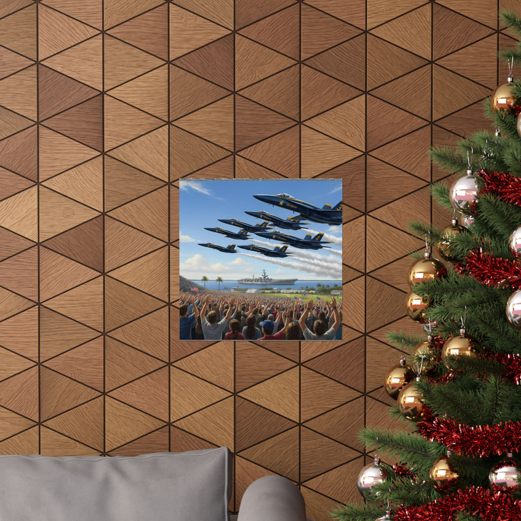 Airshow Navy Blue Angels Poster — Matte Vertical Aviation Print