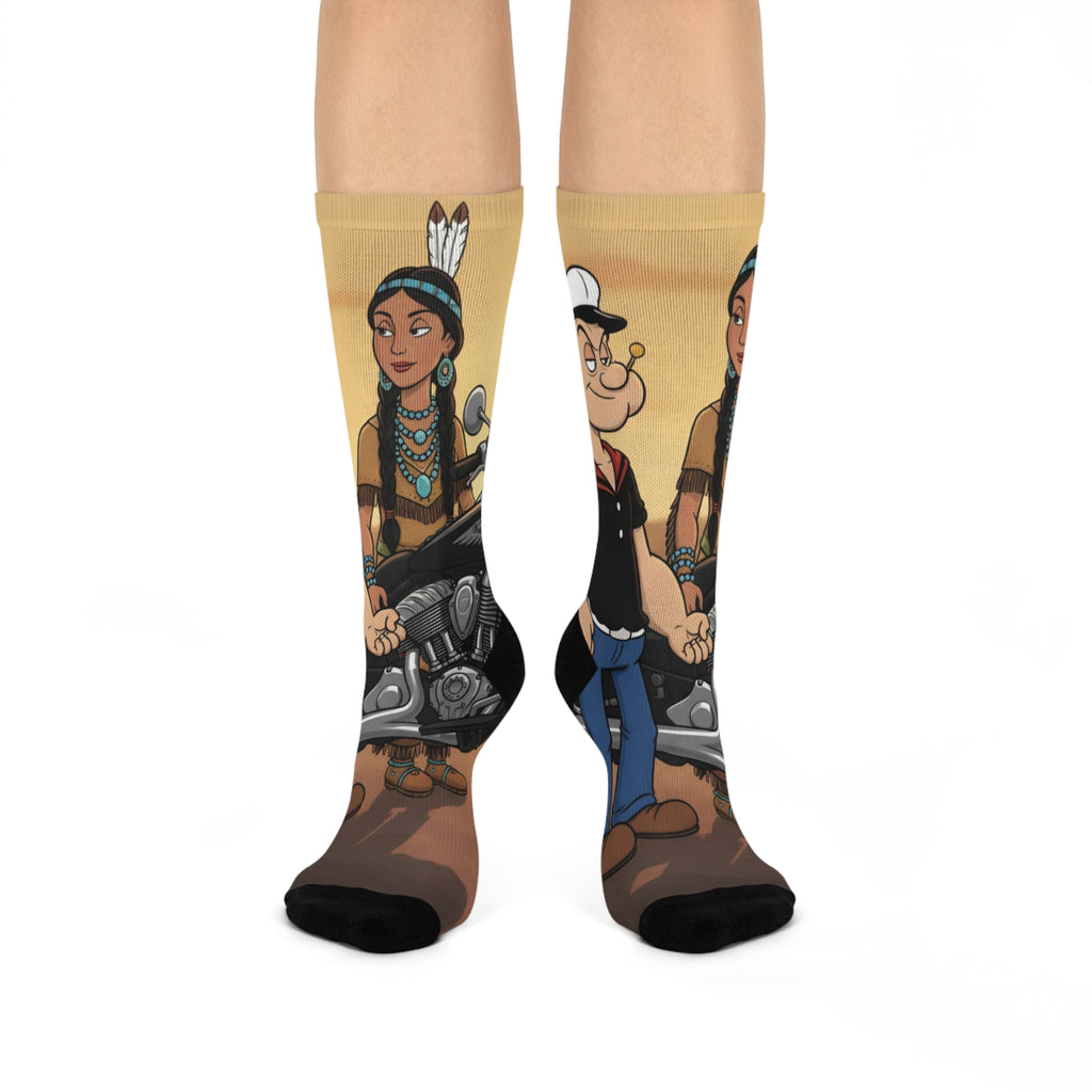 Motorcycle Native Princess Cushioned Crew Socks