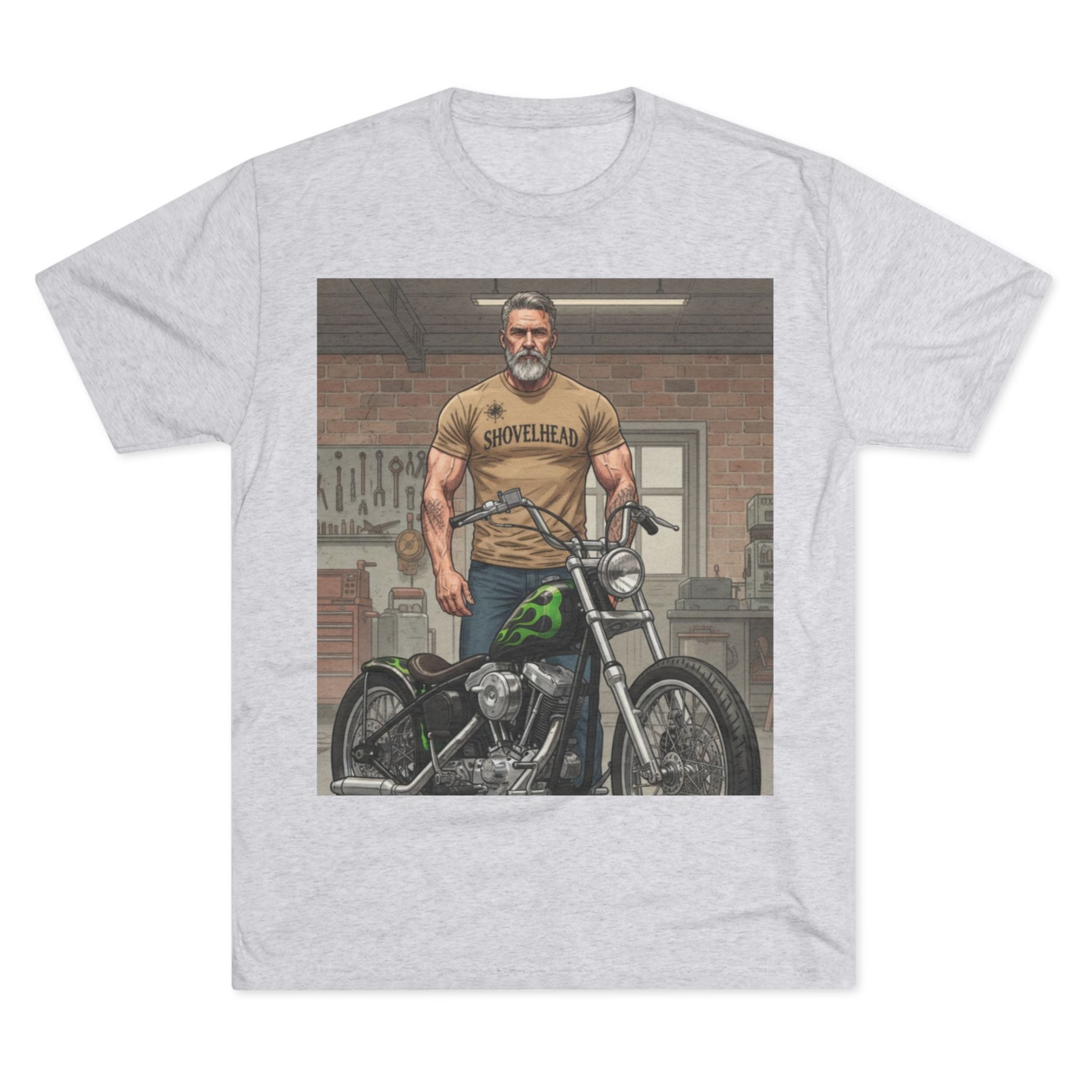 Vintage Biker Garage Tee — 'Somewhere' Motorcycle Illustration T-Shirt