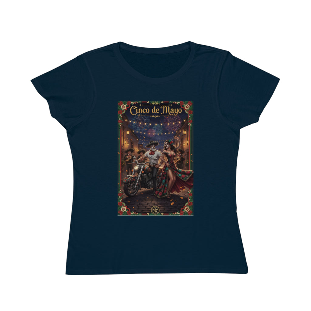 Cinco de Mayo Day of the Dead Motorcycle T‑Shirt — Día de Muertos Pinup Tee