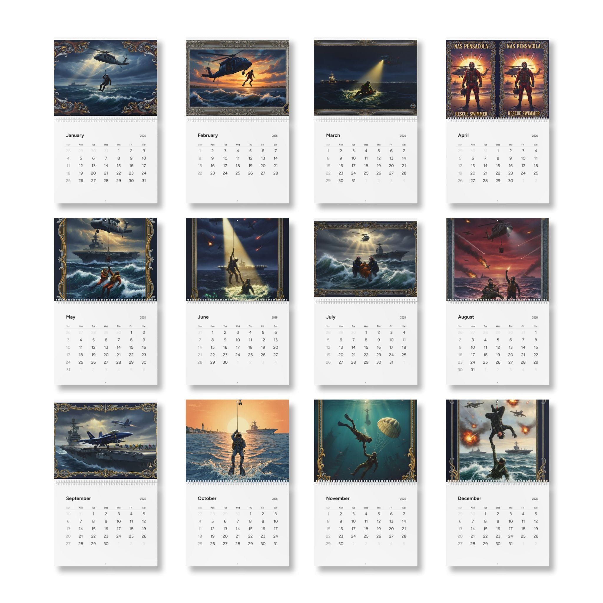 Rescue Heroes 2026 Wall Calendar