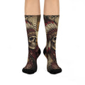 Skull Chief Crew Socks — Vintage Native Headdress Cushion Crew