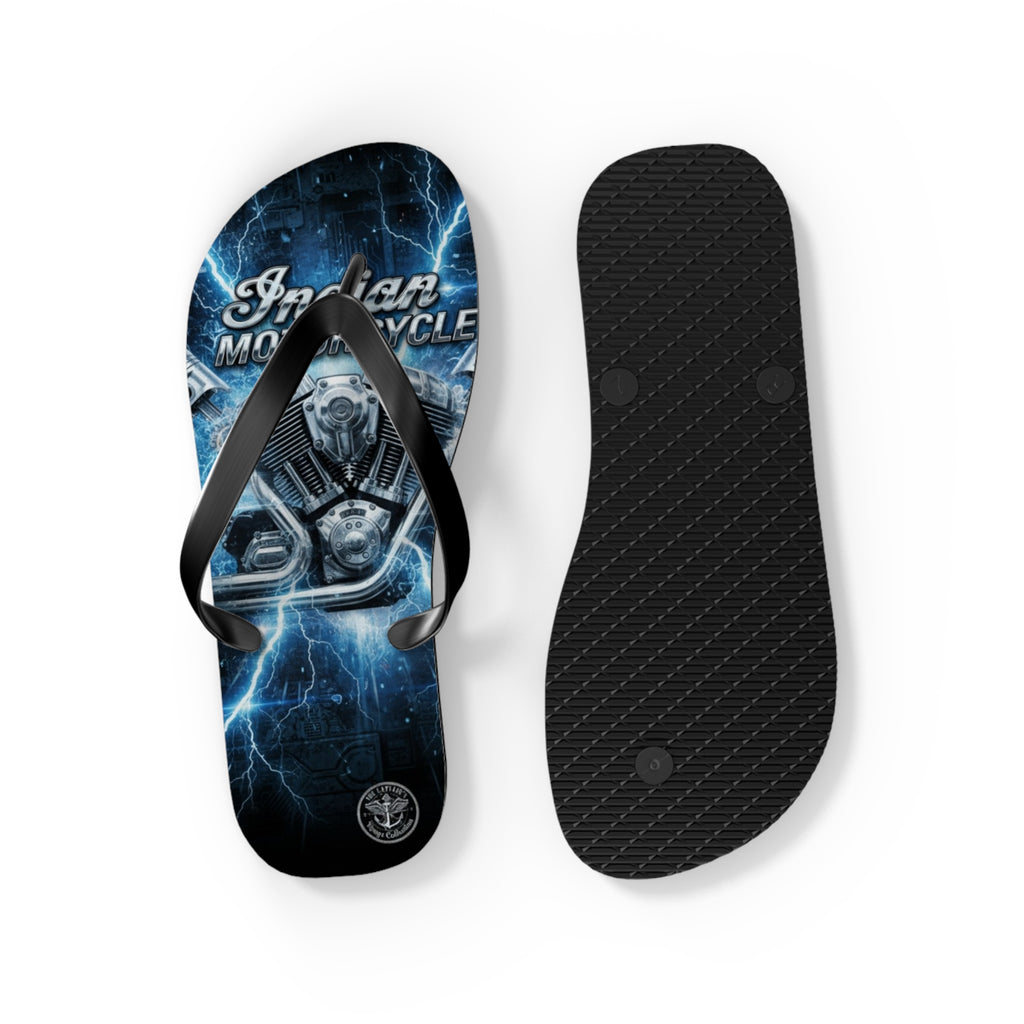 Electric Skull Flip Flops – Men’s Biker Beach Sandals