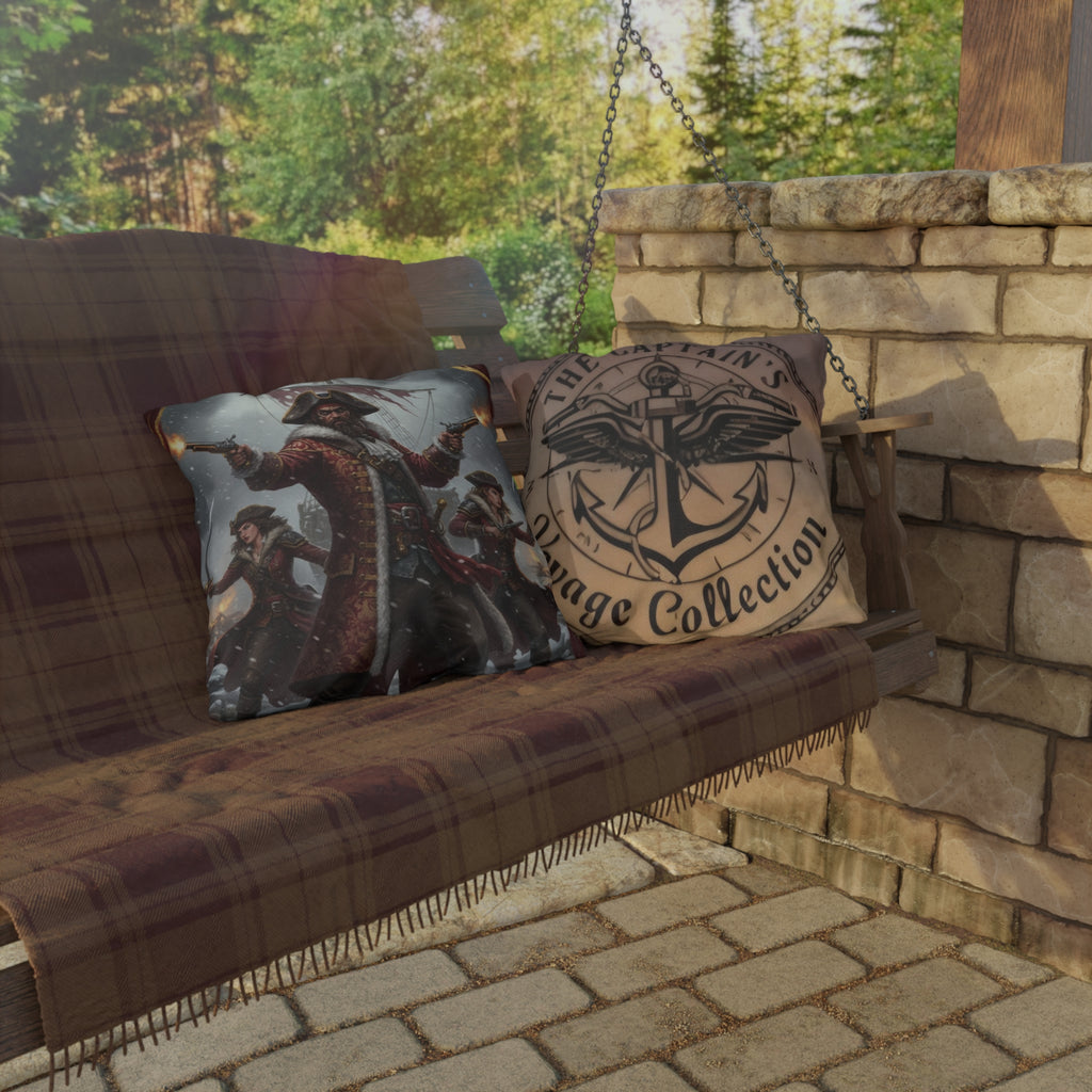 Pirate Captain Outdoor Pillow — Nautical Anchor "The Captain's Voyage Collection" Garden Cushion