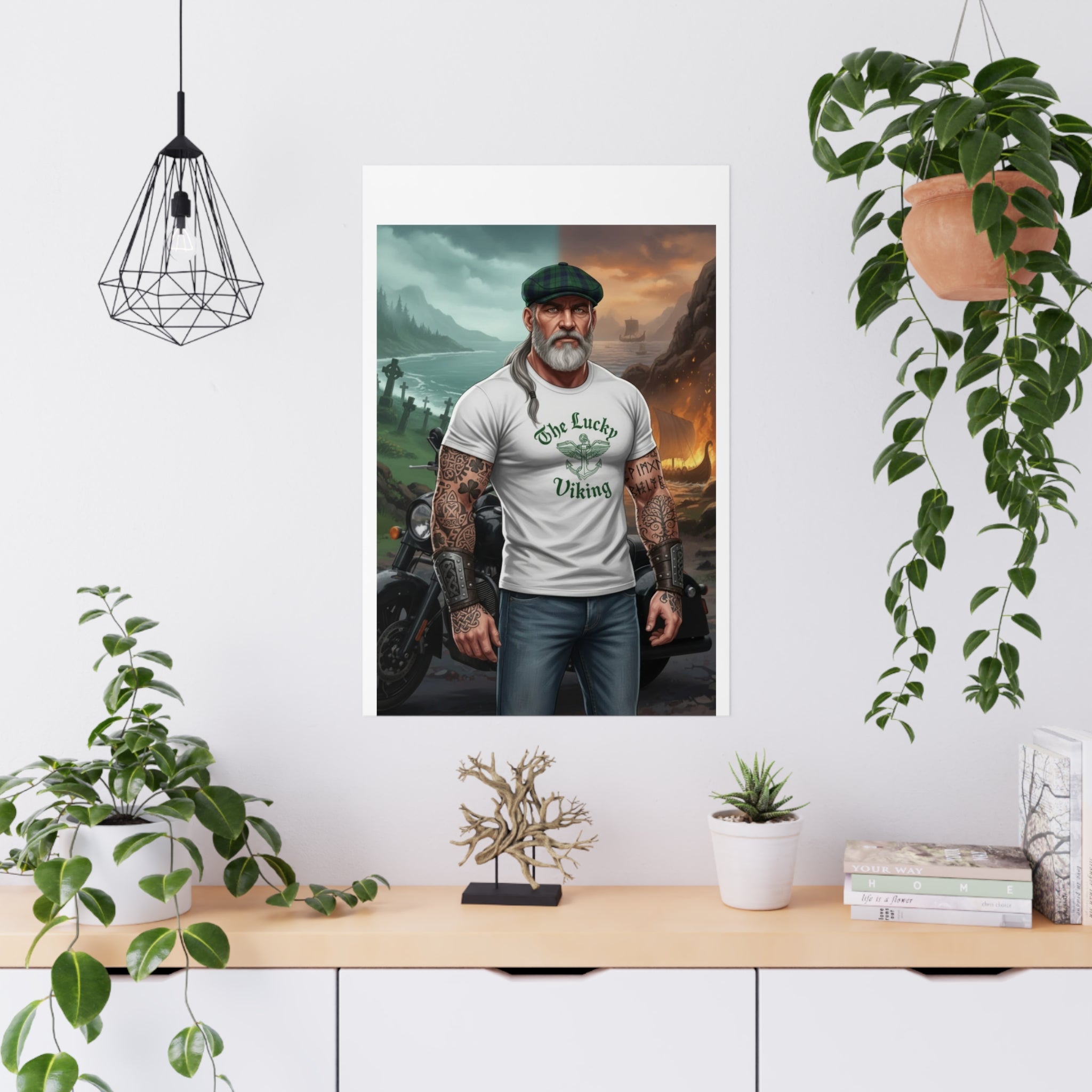 Matte Poster - "The Lucky Viking" Tattooed Norse Warrior Wall Art