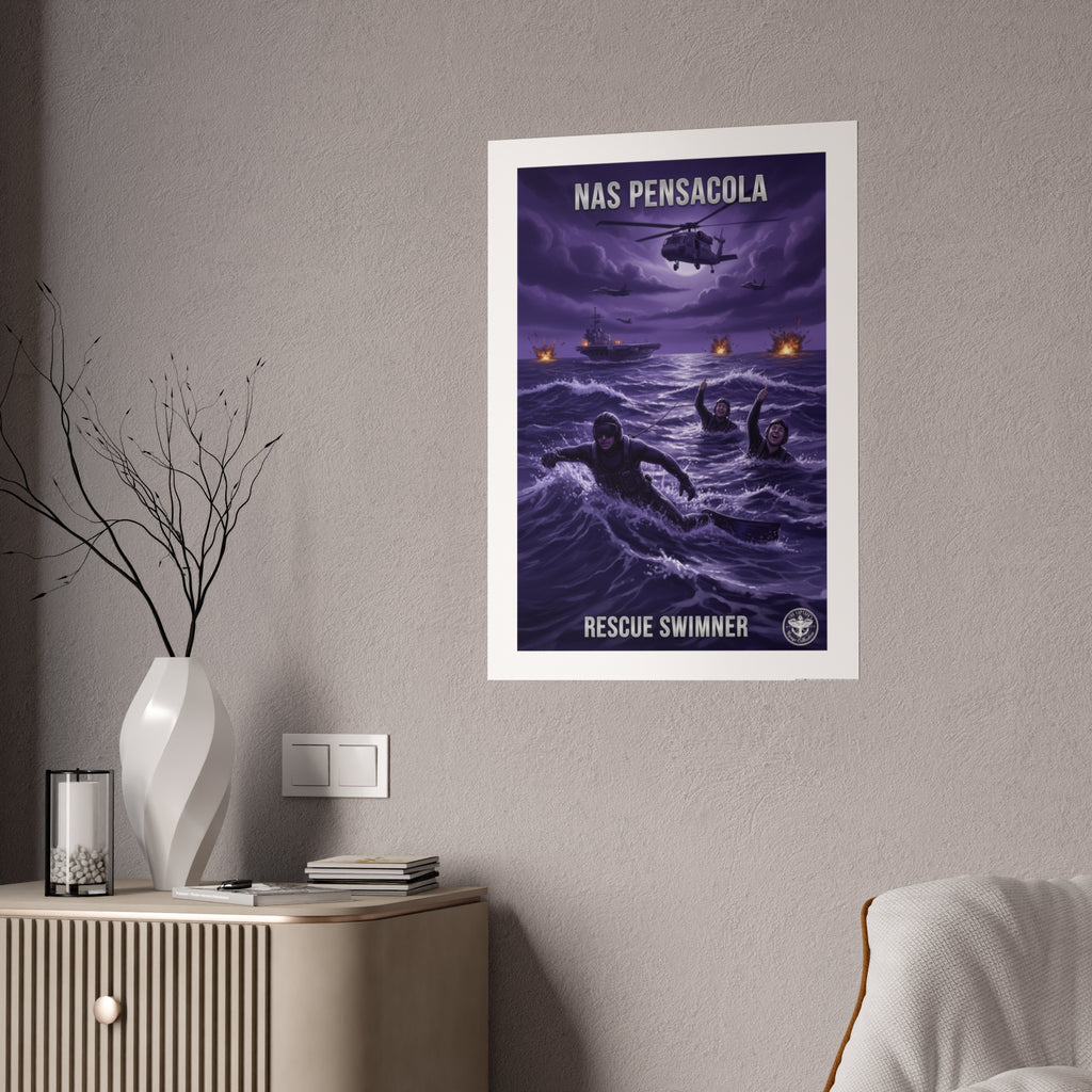 NAS Pensacola Rescue Swimmer Gloss Poster