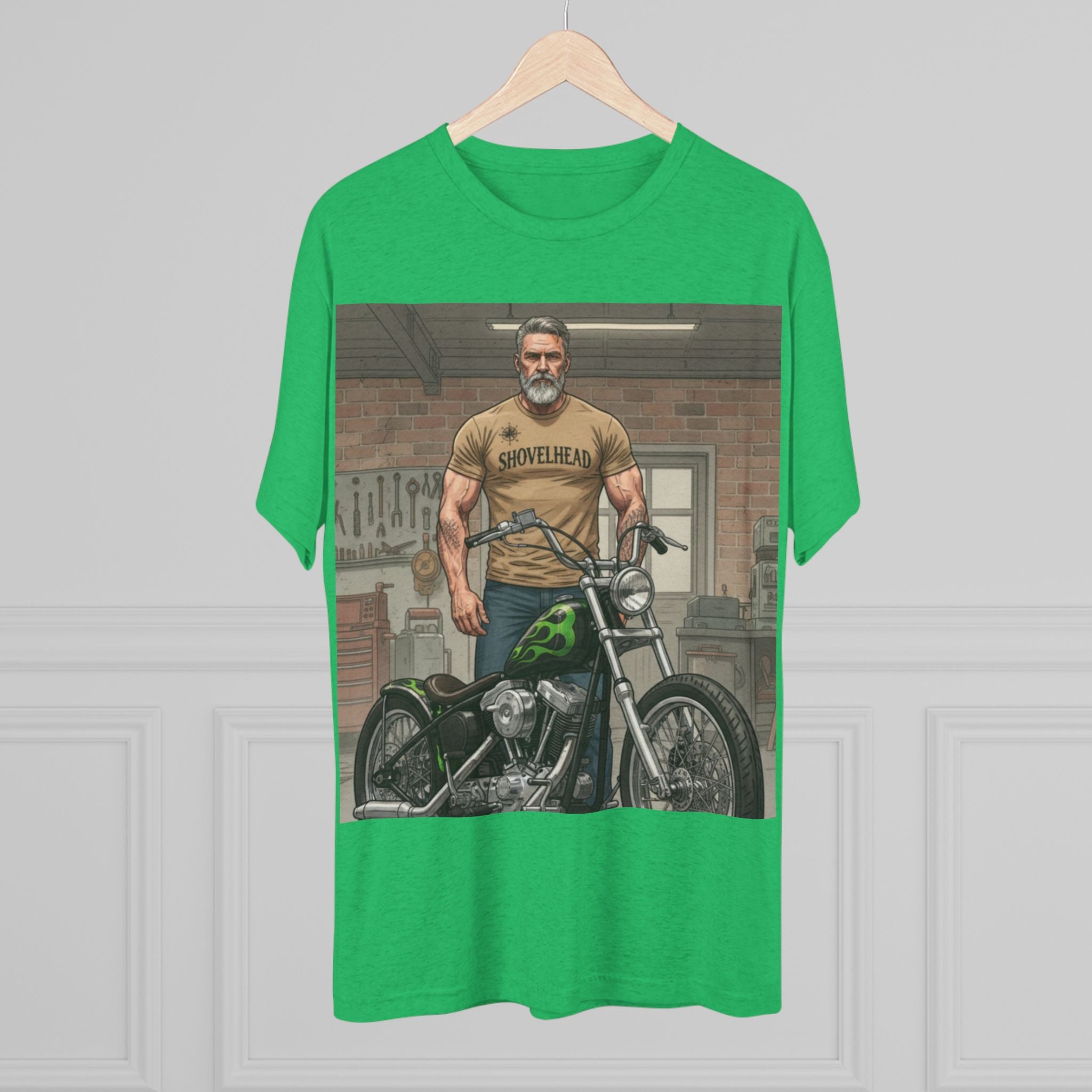 Vintage Biker Garage Tee — 'Somewhere' Motorcycle Illustration T-Shirt