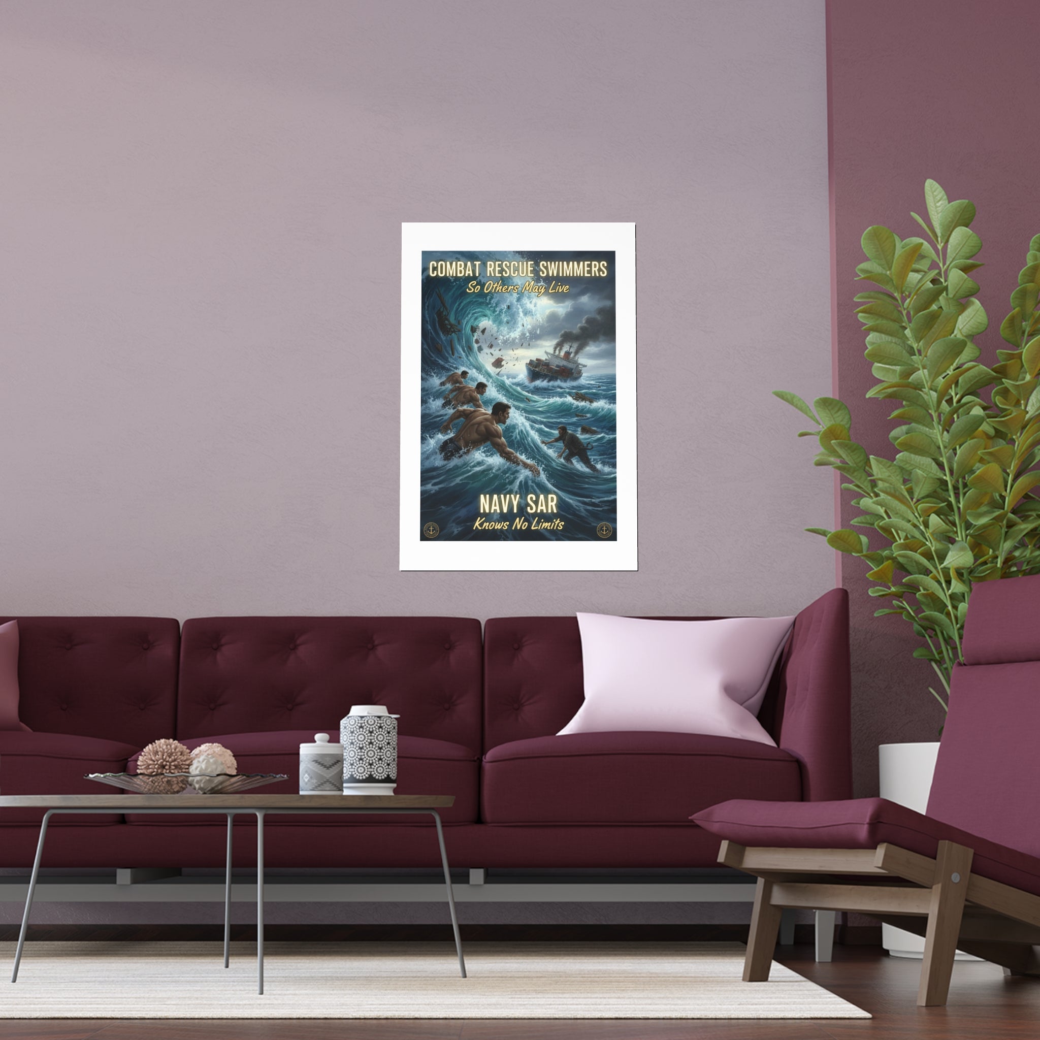 Combat Rescue Swimmers Navy SAR Silk Poster — "So Others May Live"