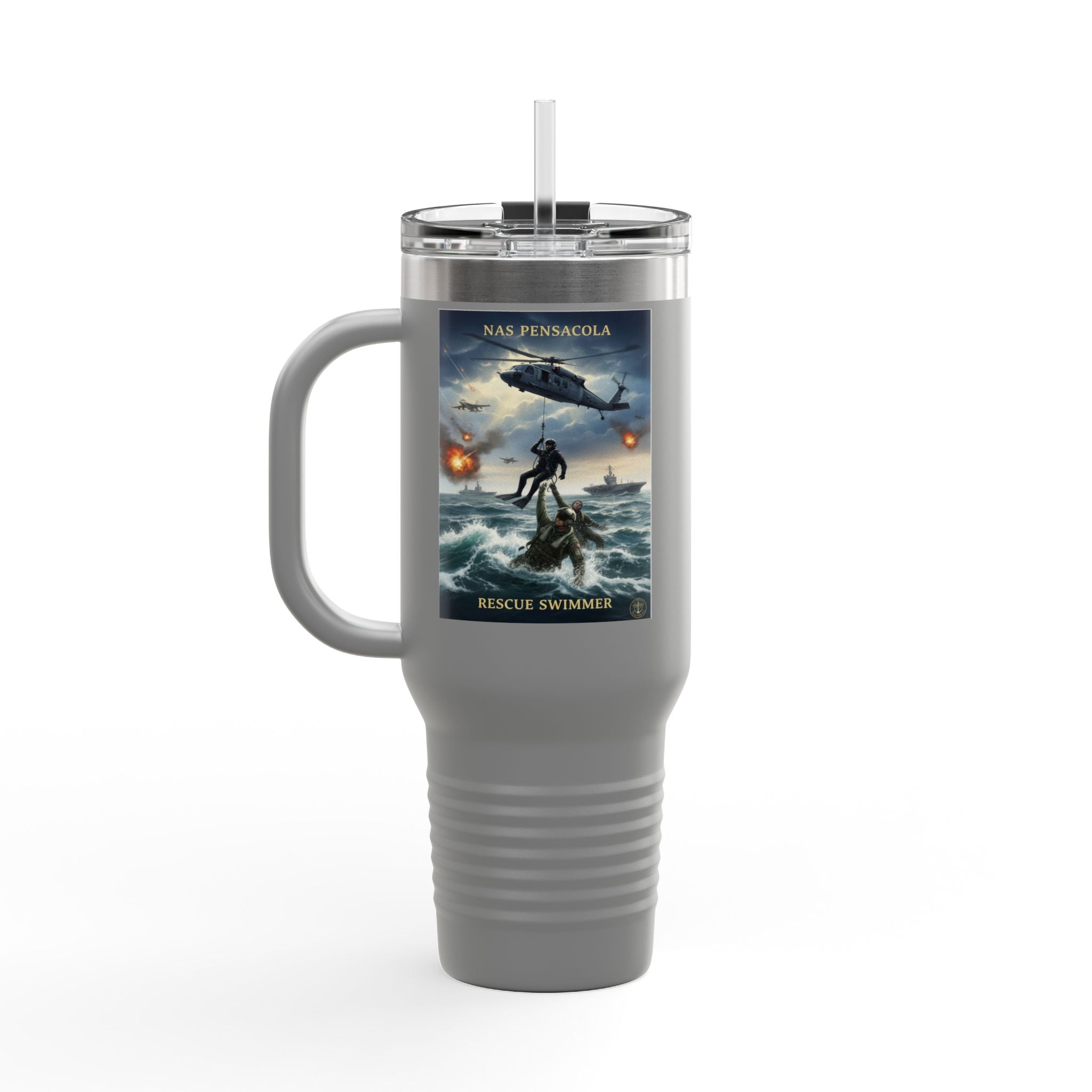 40oz Insulated Travel Mug — Ocean Storm Fantasy Art