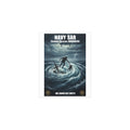 Stormy Sea Silk Poster — Dramatic Sailor Rescue Wall Art (Indoor/Outdoor)