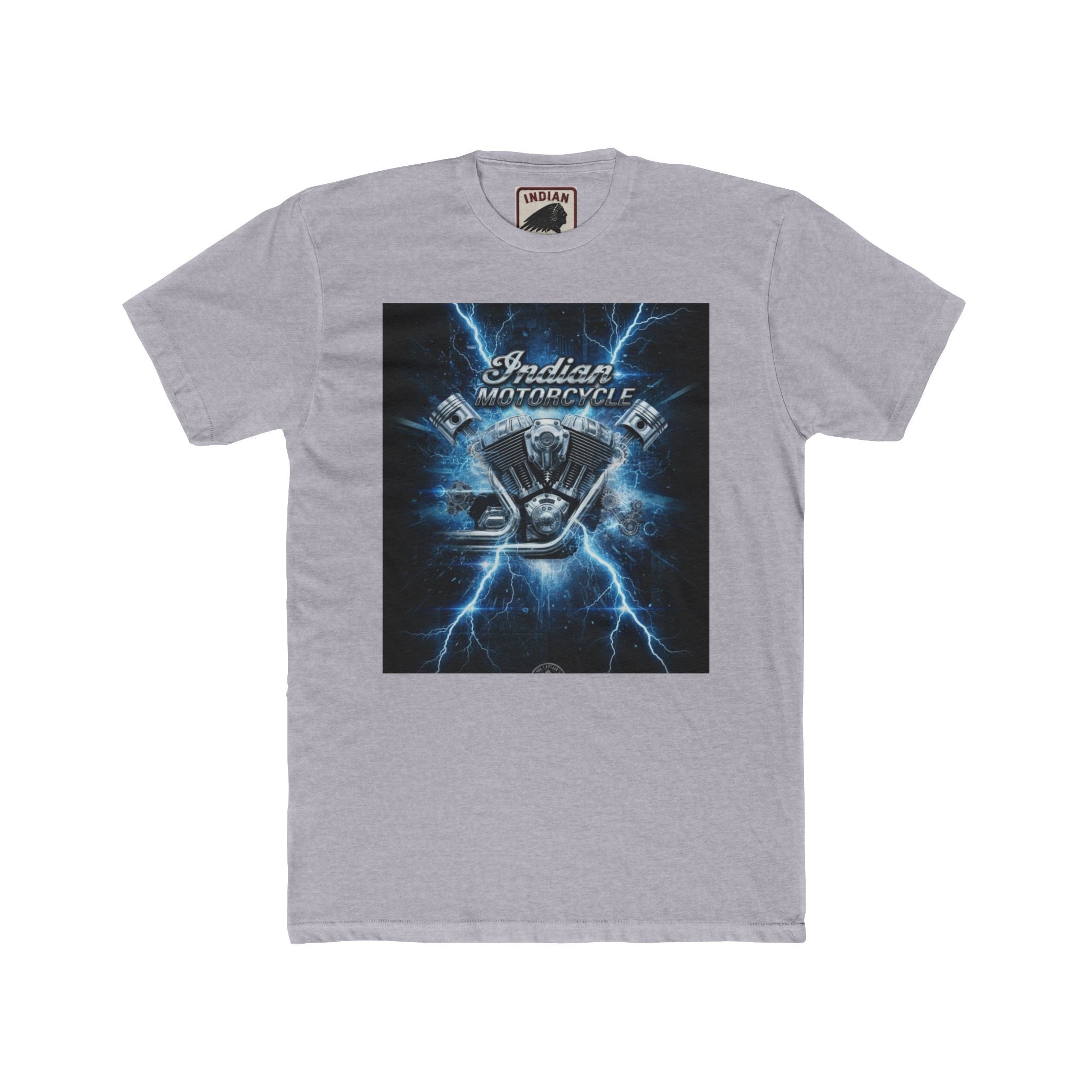 Indian Motorcycle Lightning Engine Tee — Vintage Biker Graphic T-Shirt