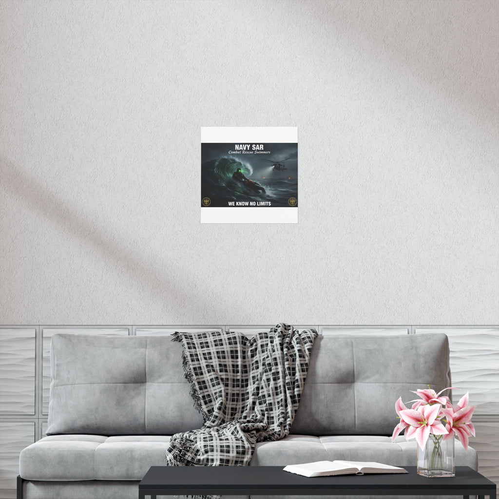 Navy SAR Combat Rescue Swimmers Poster — We Know No Limits