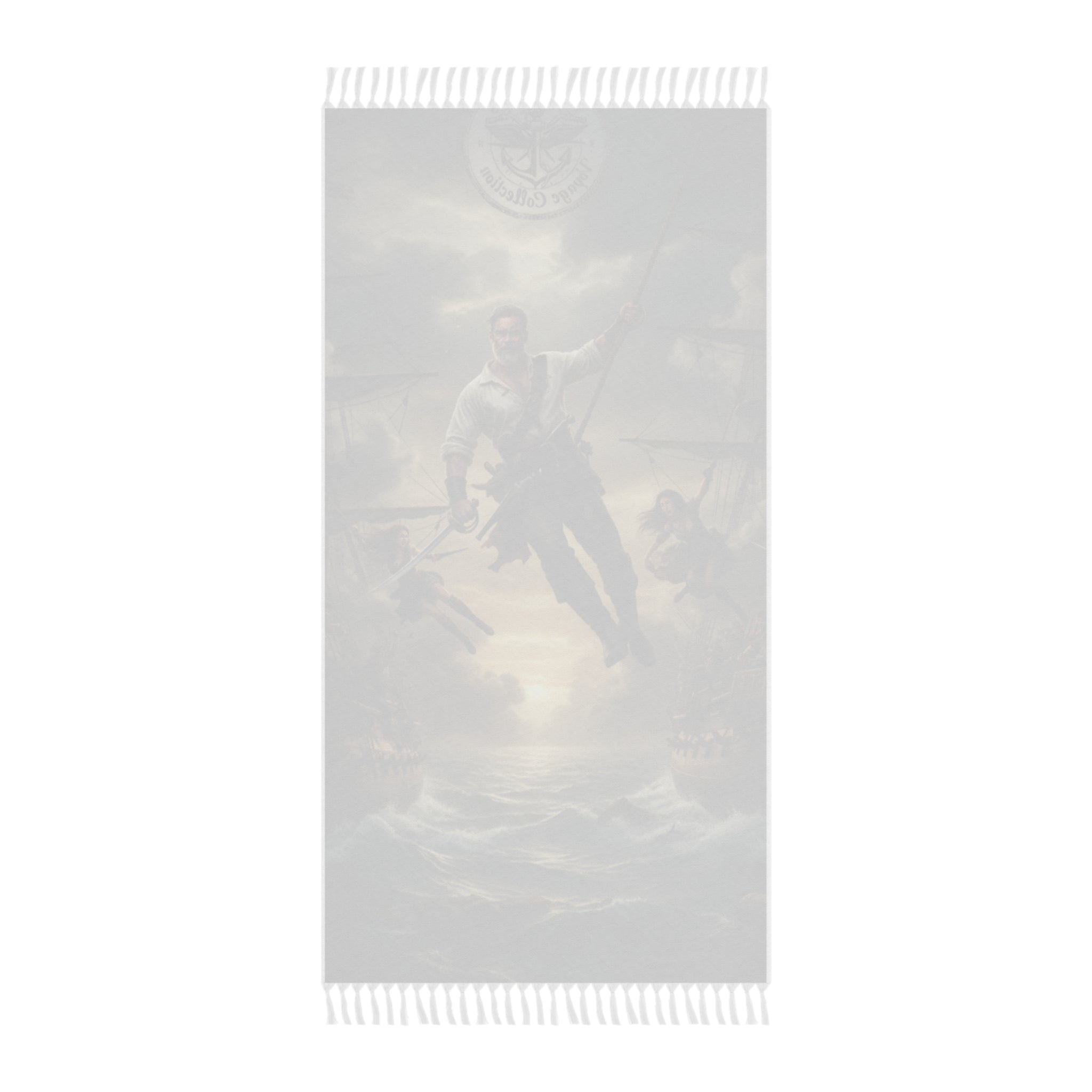 Pirate Adventure Beach Towel — Boho Nautical Shipwreck Scene