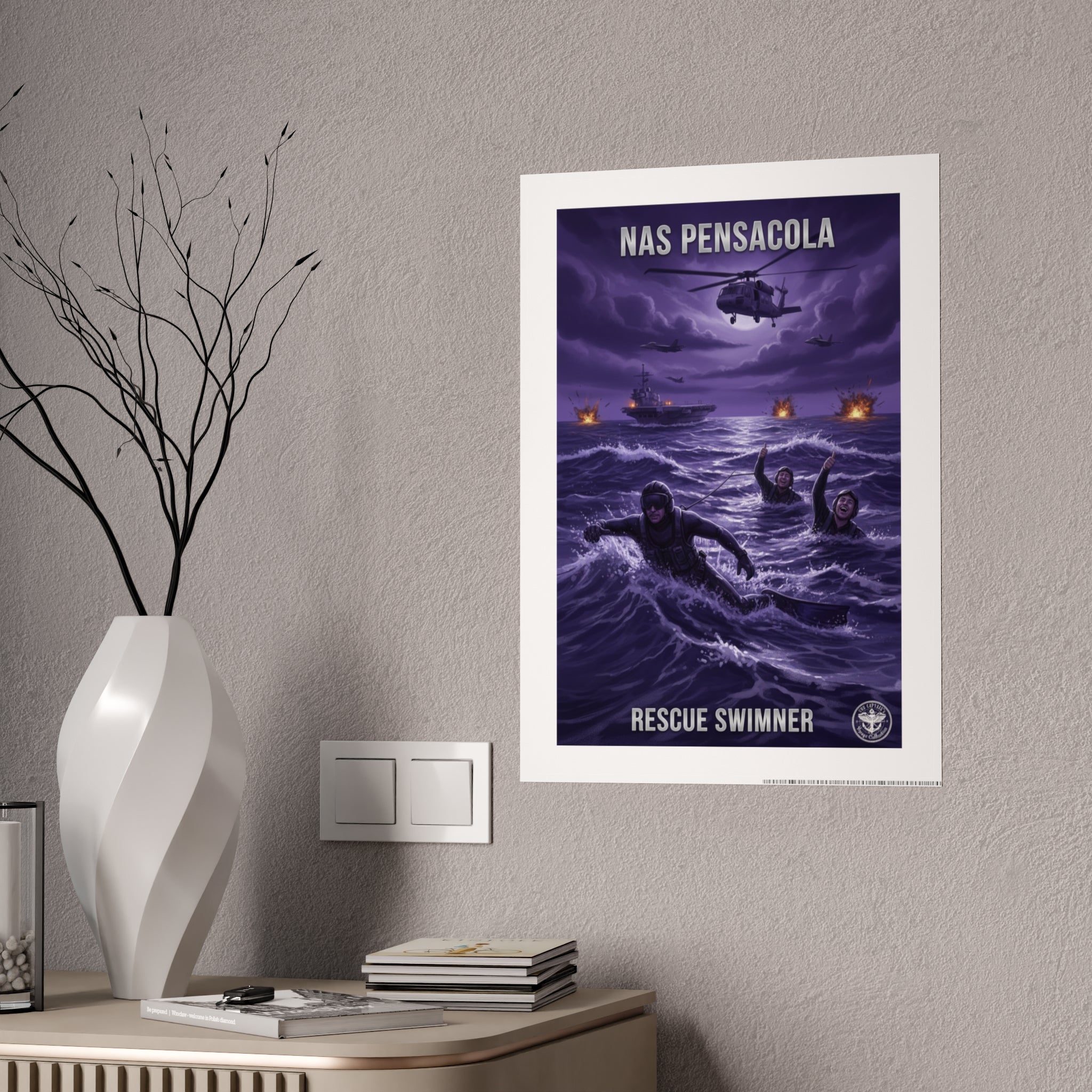 NAS Pensacola Rescue Swimmer Gloss Poster